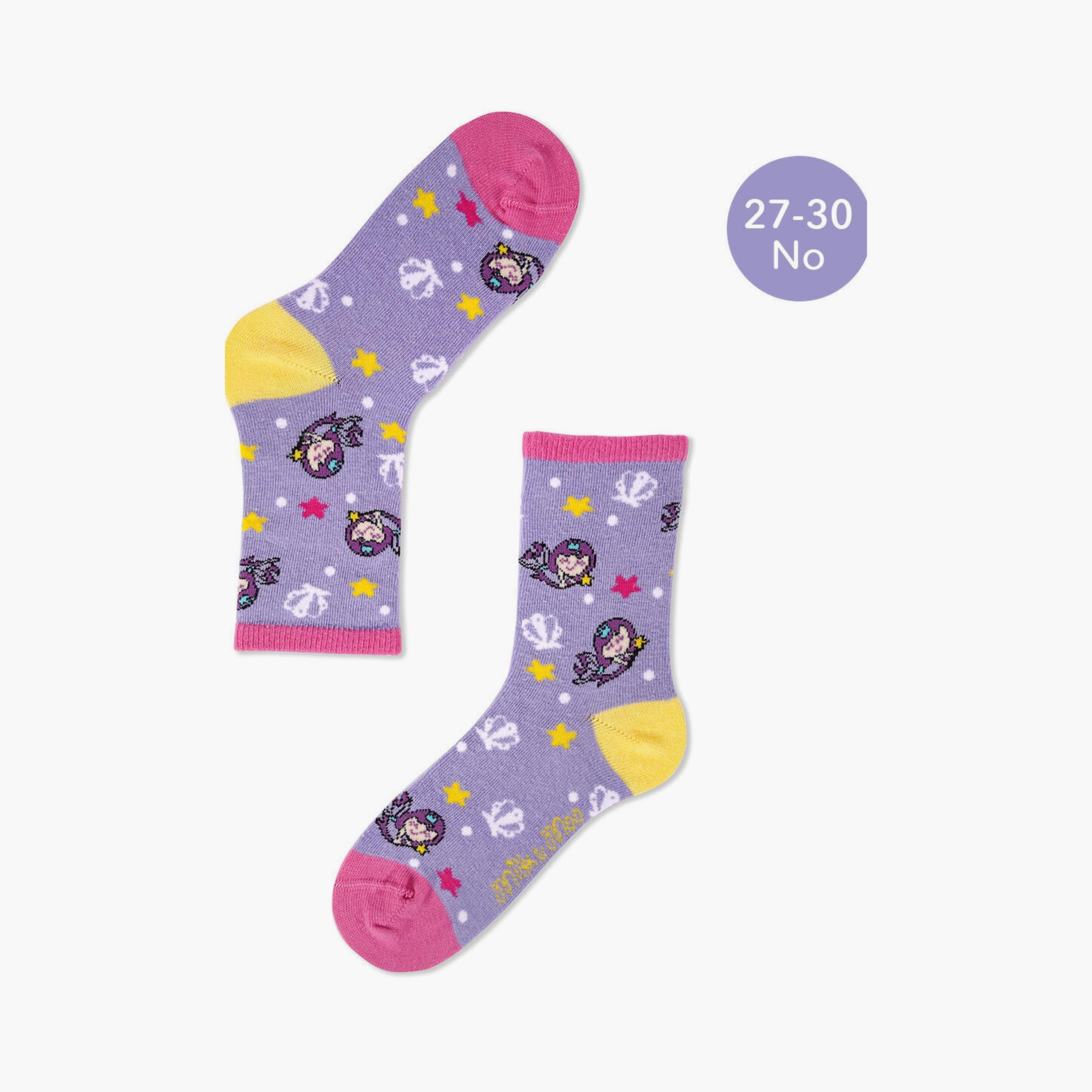 Biggdesign 5 Pair of Printed Socks - Little Mermaid - Multicolour-girls-accessories-socks-image-4