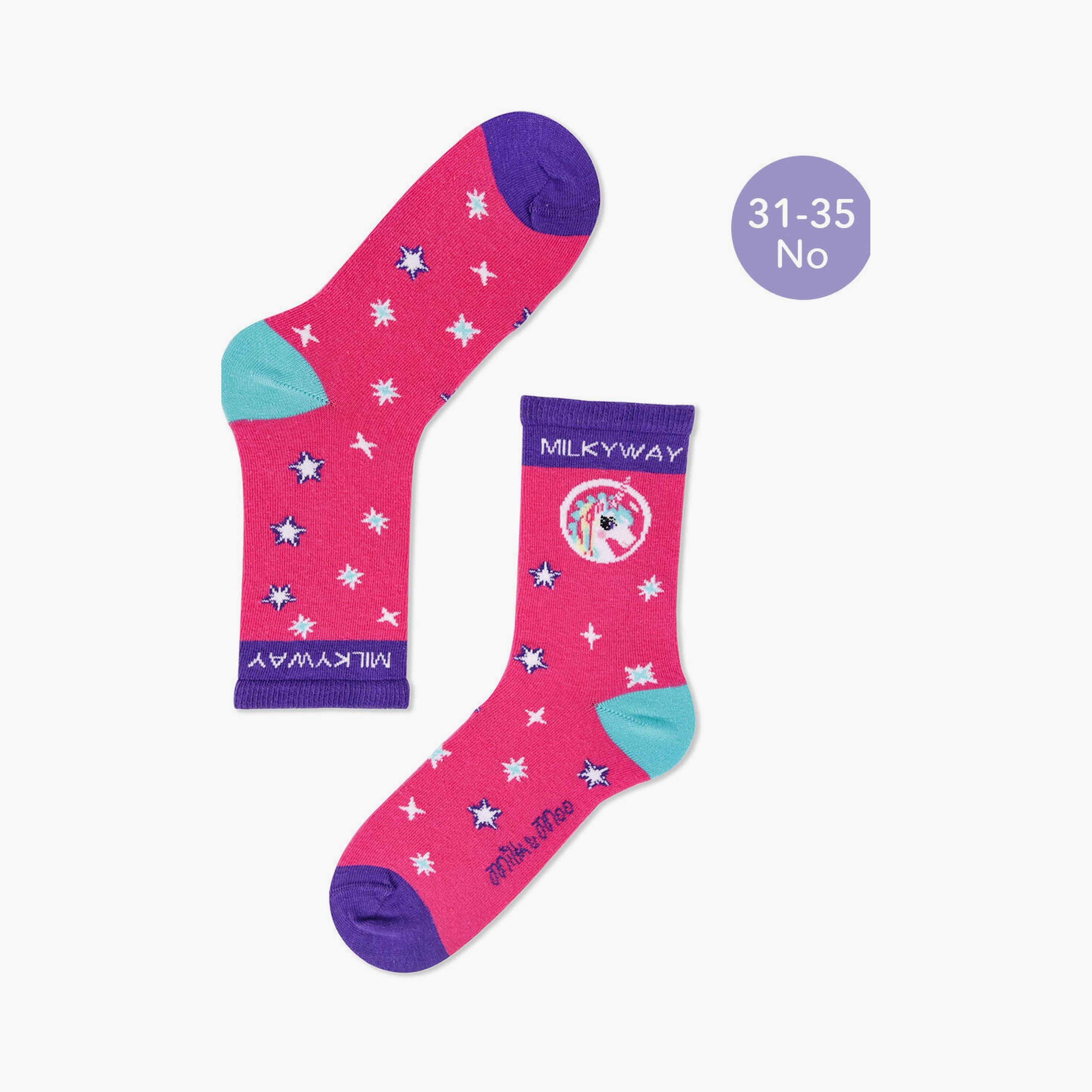 Biggdesign 5 Pair of Printed Socks - Ayris - Multicolour-girls-accessories-socks-image-4