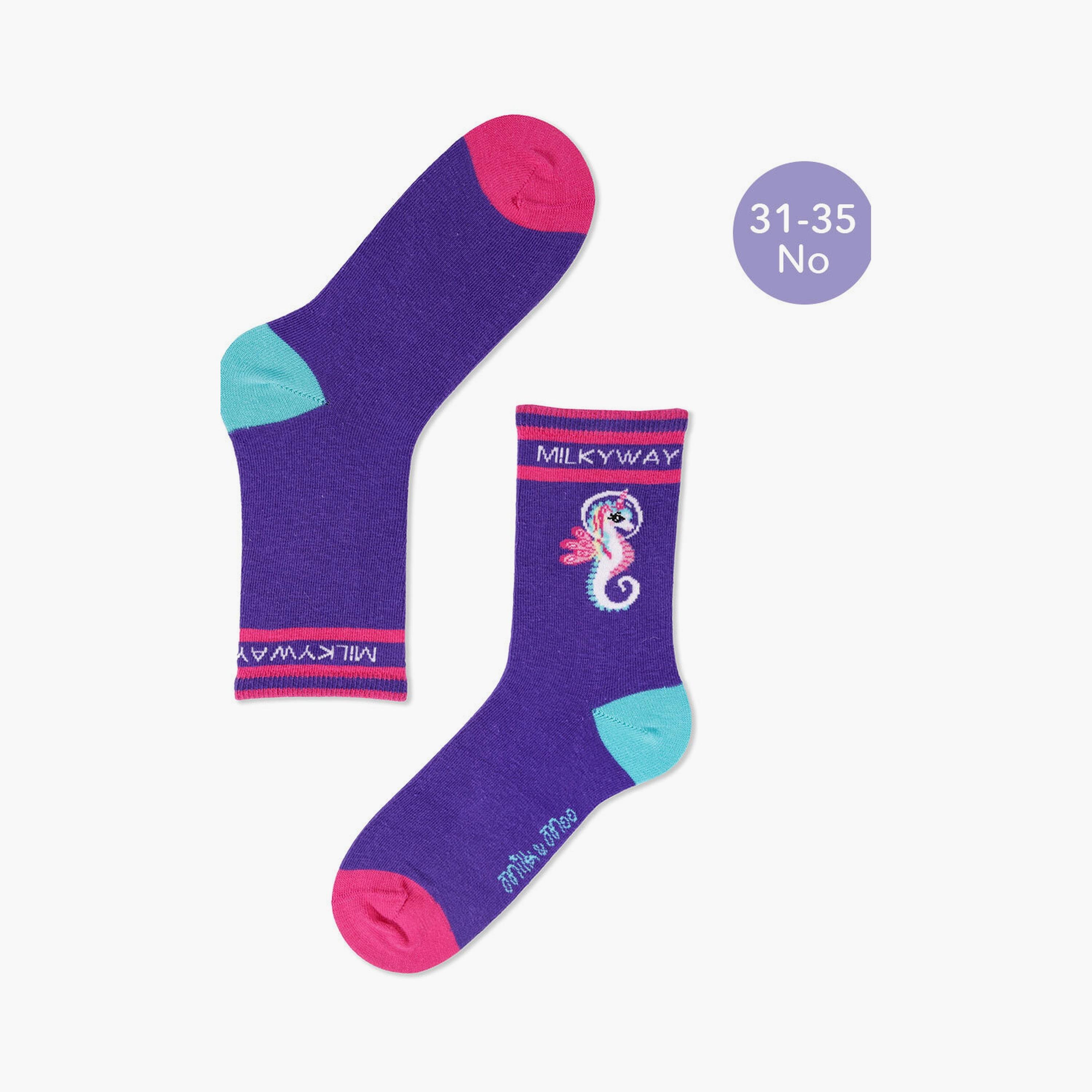 Biggdesign 5 Pair of Printed Socks - Ayris - Multicolour-girls-accessories-socks-image-5