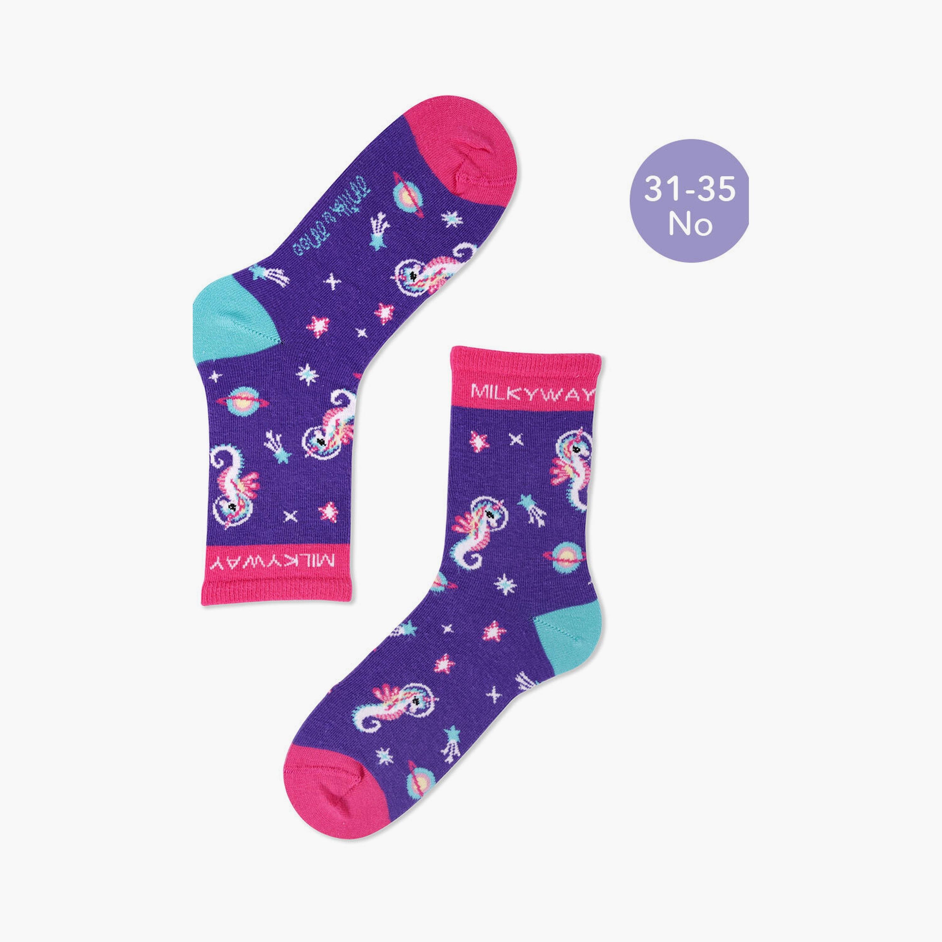Biggdesign 5 Pair of Printed Socks - Ayris - Multicolour-girls-accessories-socks-image-6
