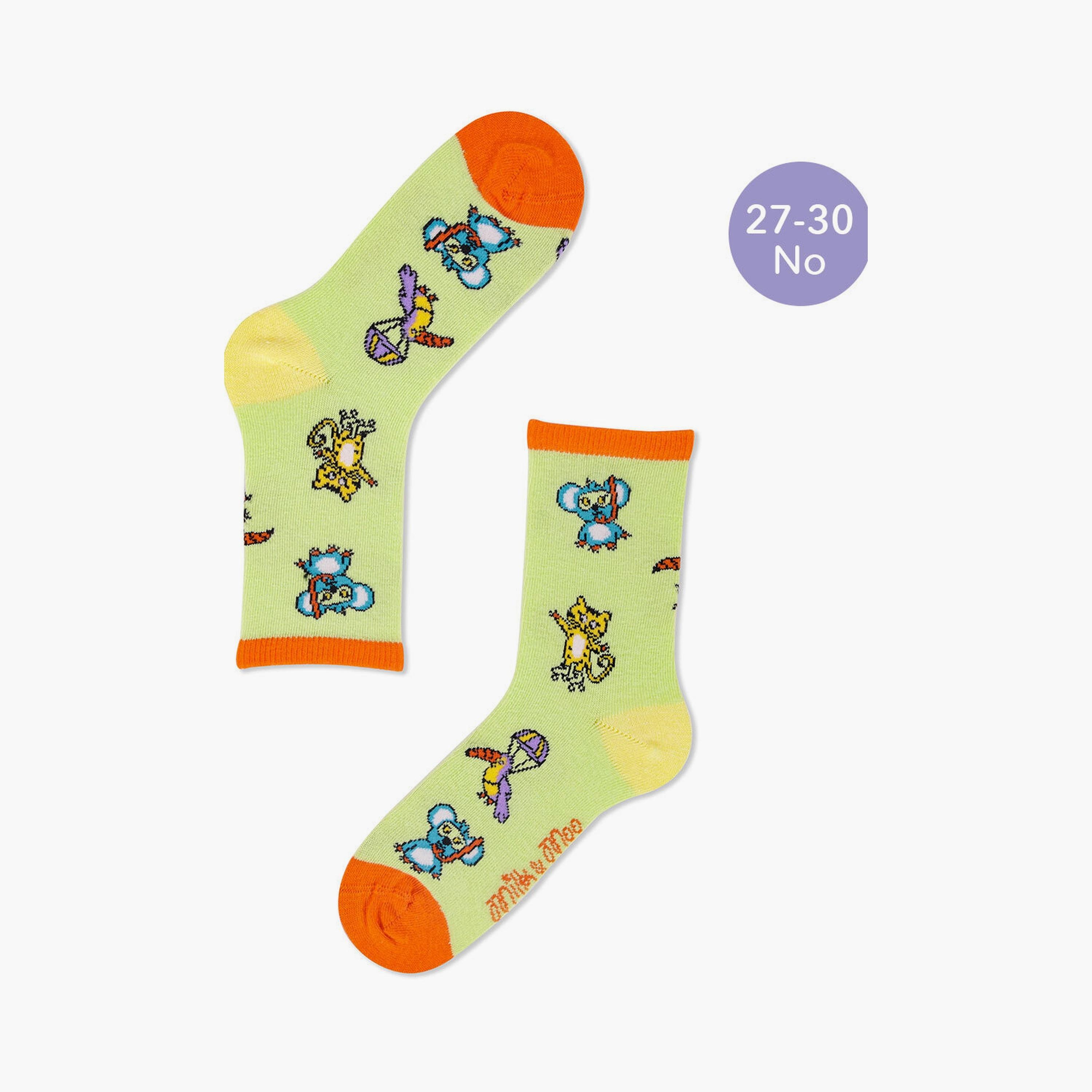Biggdesign 5 Pair of Printed Socks - Jungle Friends - Multicolour-boys-accessories-socks-image-5