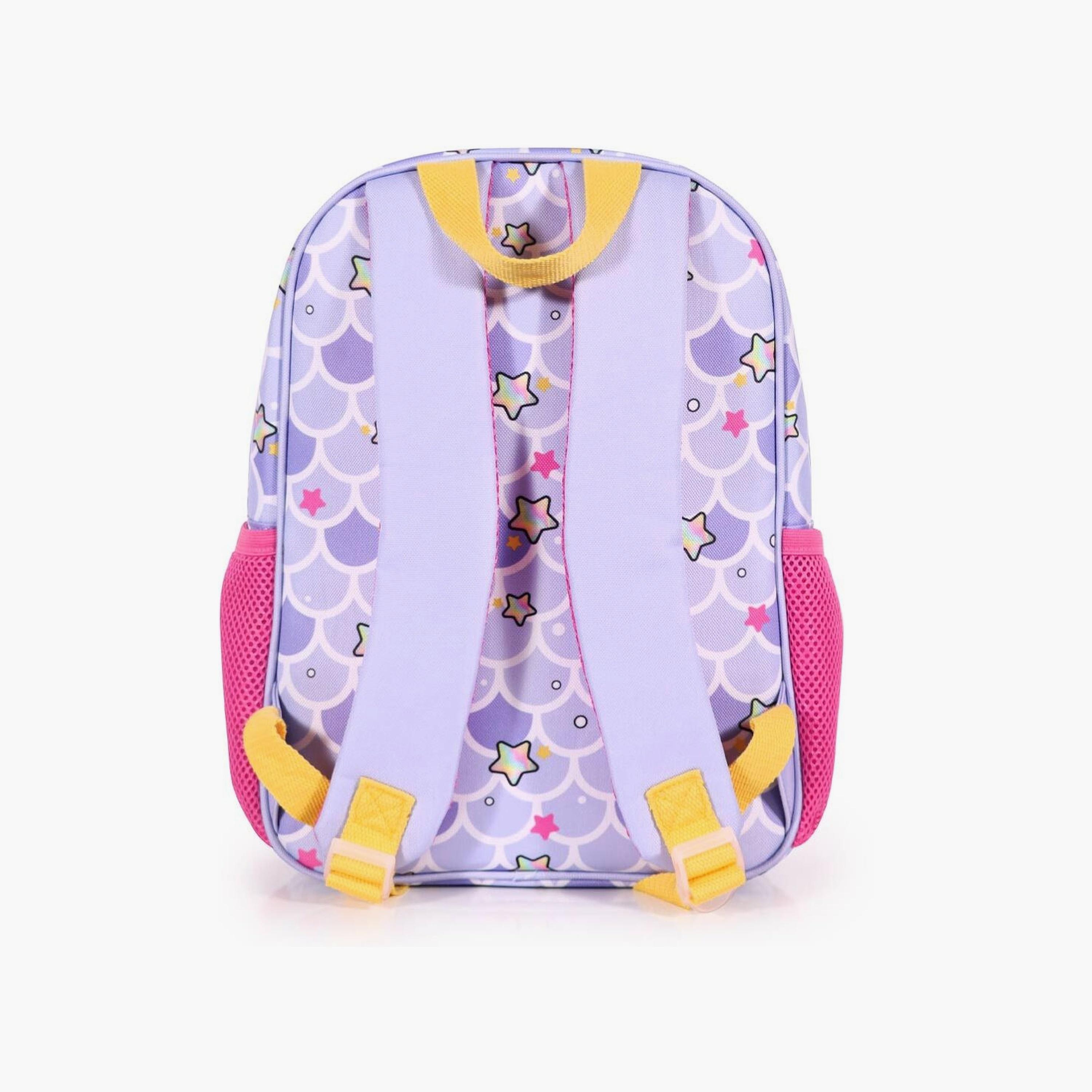 Biggdesign Little Mermaid Printed Ride-On Suitcase & Kids Backpack Set - Purple-school-bagsandbackpacks-sets-image-4
