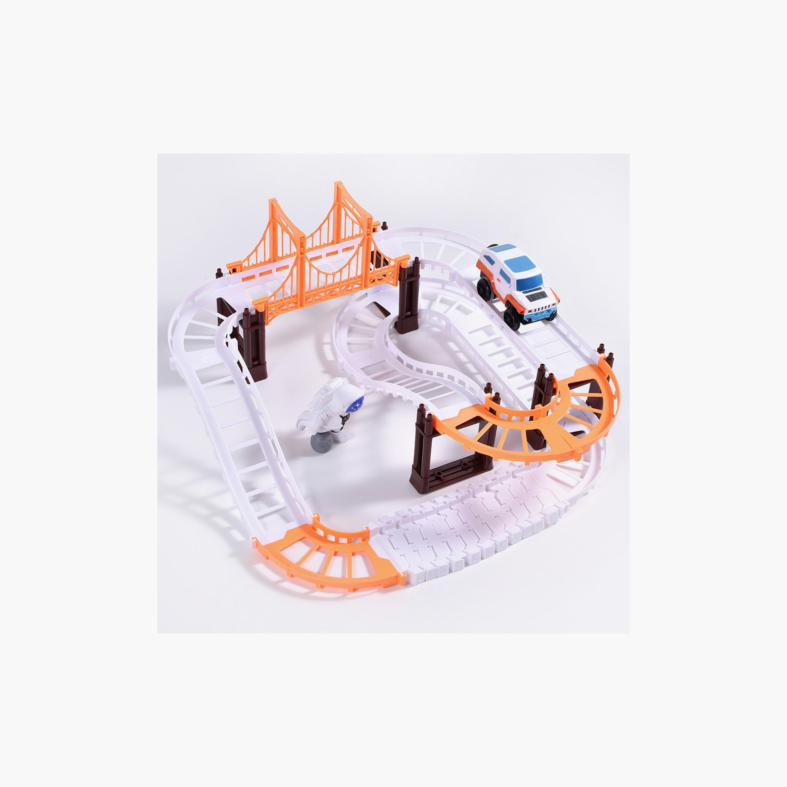 طقم مسار فضائي ومركبة أوجي موجي من بيج ديزاين - أبيض وبرتقالي-toys-playvehicles-vehicleplaysets-image-4