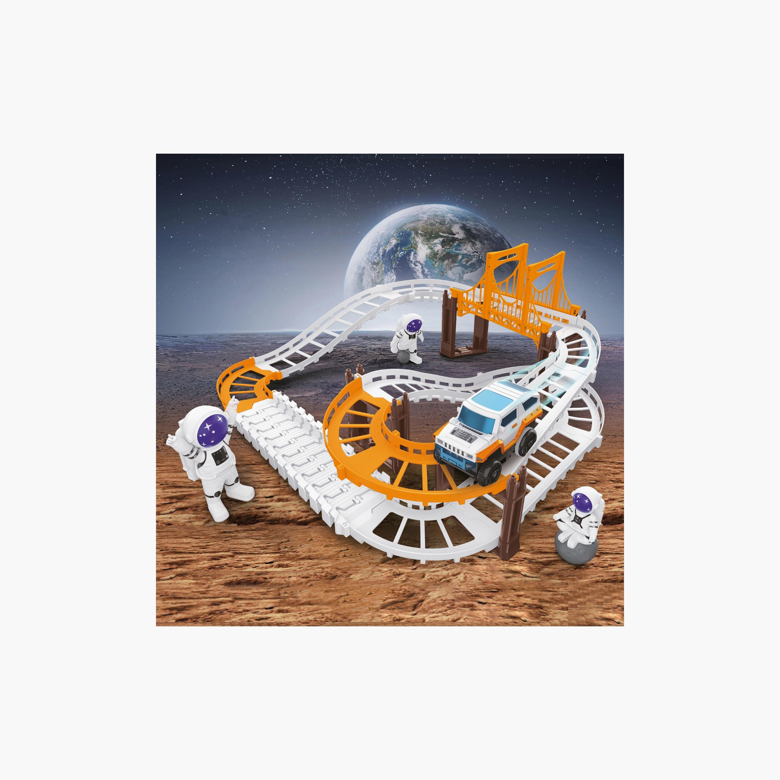 طقم مسار فضائي ومركبة أوجي موجي من بيج ديزاين - أبيض وبرتقالي-toys-playvehicles-vehicleplaysets-image-1