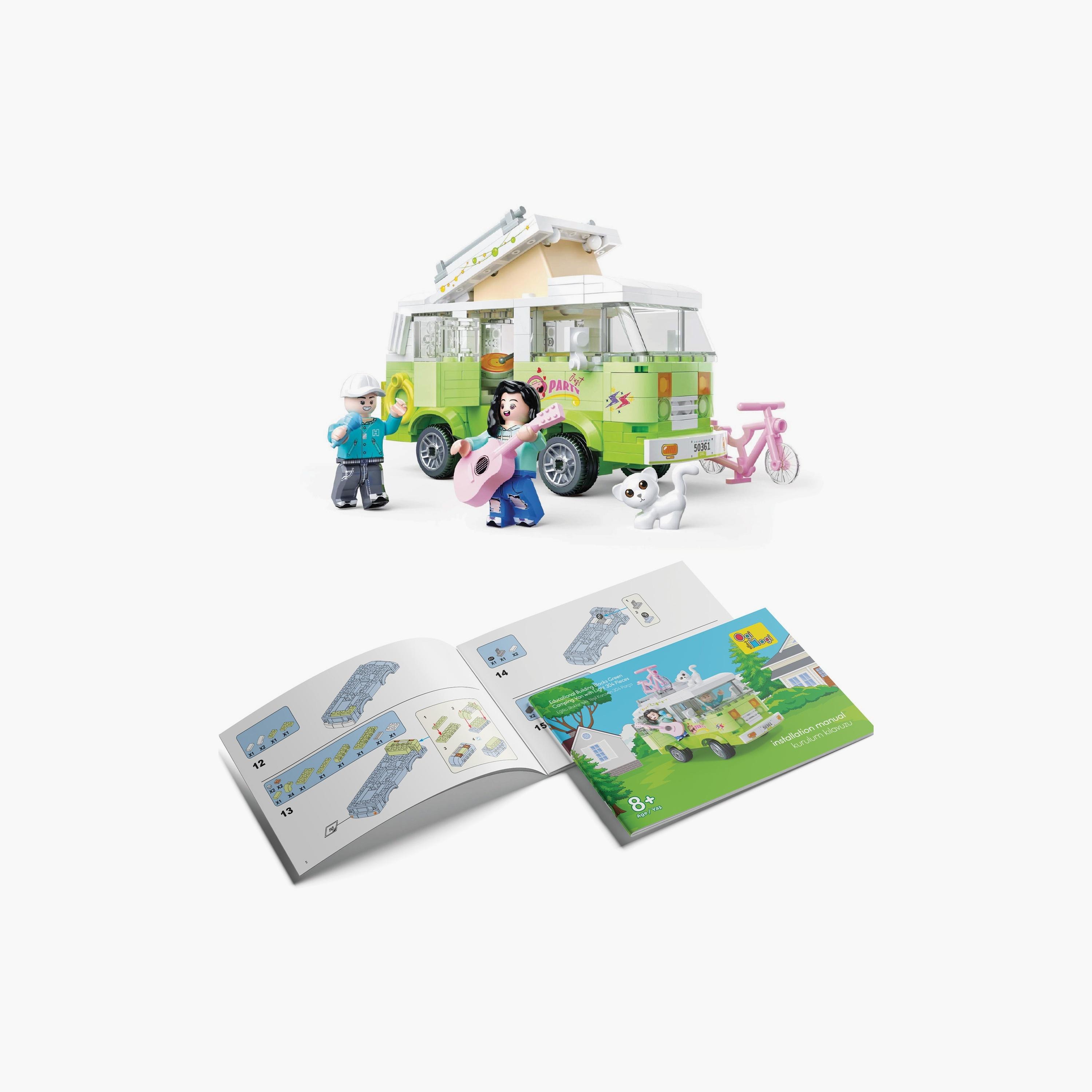 مكعبات بناء تعليمية أوجي موجي من بيج ديزاين من 304 قطعة - سيارة تخييم - أخضر-toys-buildingblocks-blocks-image-1