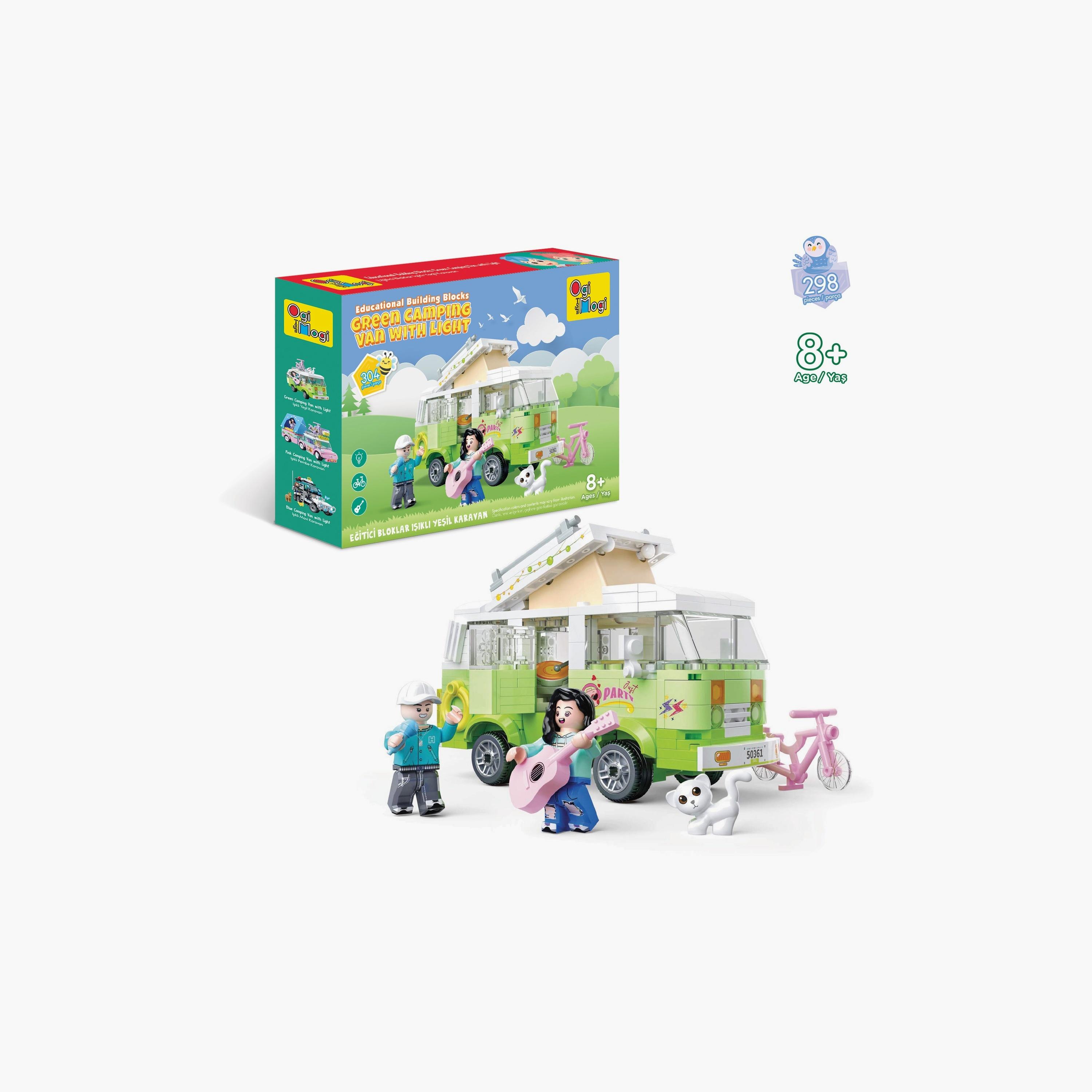 مكعبات بناء تعليمية أوجي موجي من بيج ديزاين من 304 قطعة - سيارة تخييم - أخضر-toys-buildingblocks-blocks-image-2