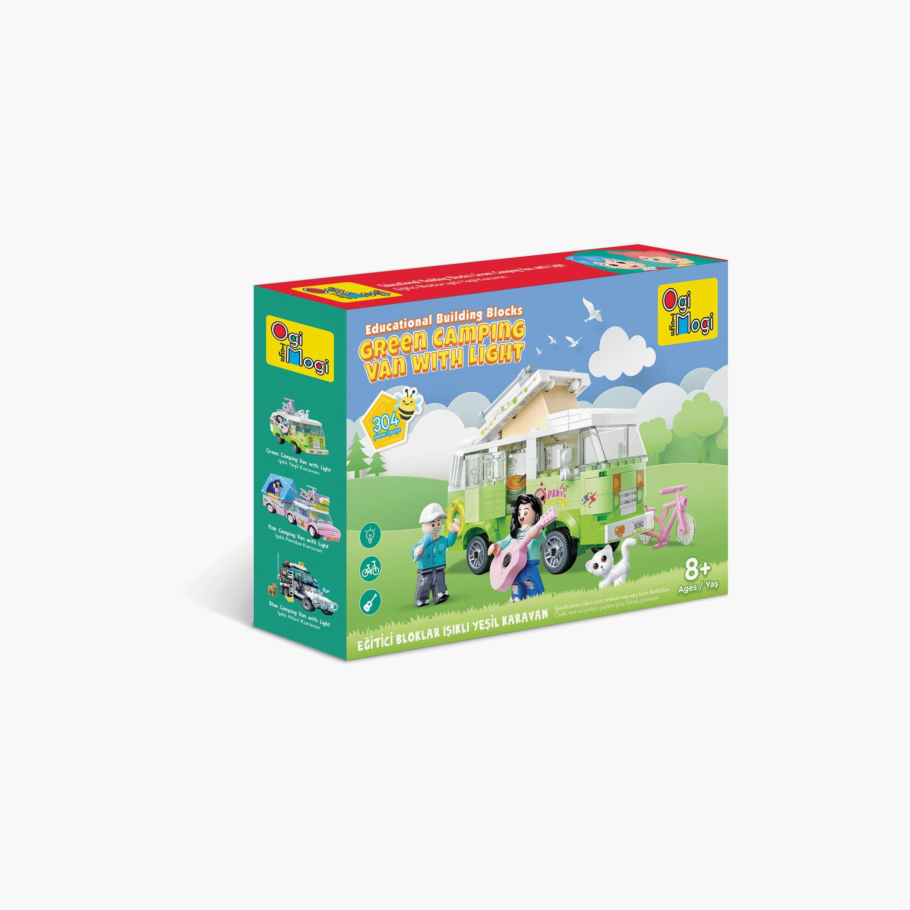 مكعبات بناء تعليمية أوجي موجي من بيج ديزاين من 304 قطعة - سيارة تخييم - أخضر-toys-buildingblocks-blocks-image-4