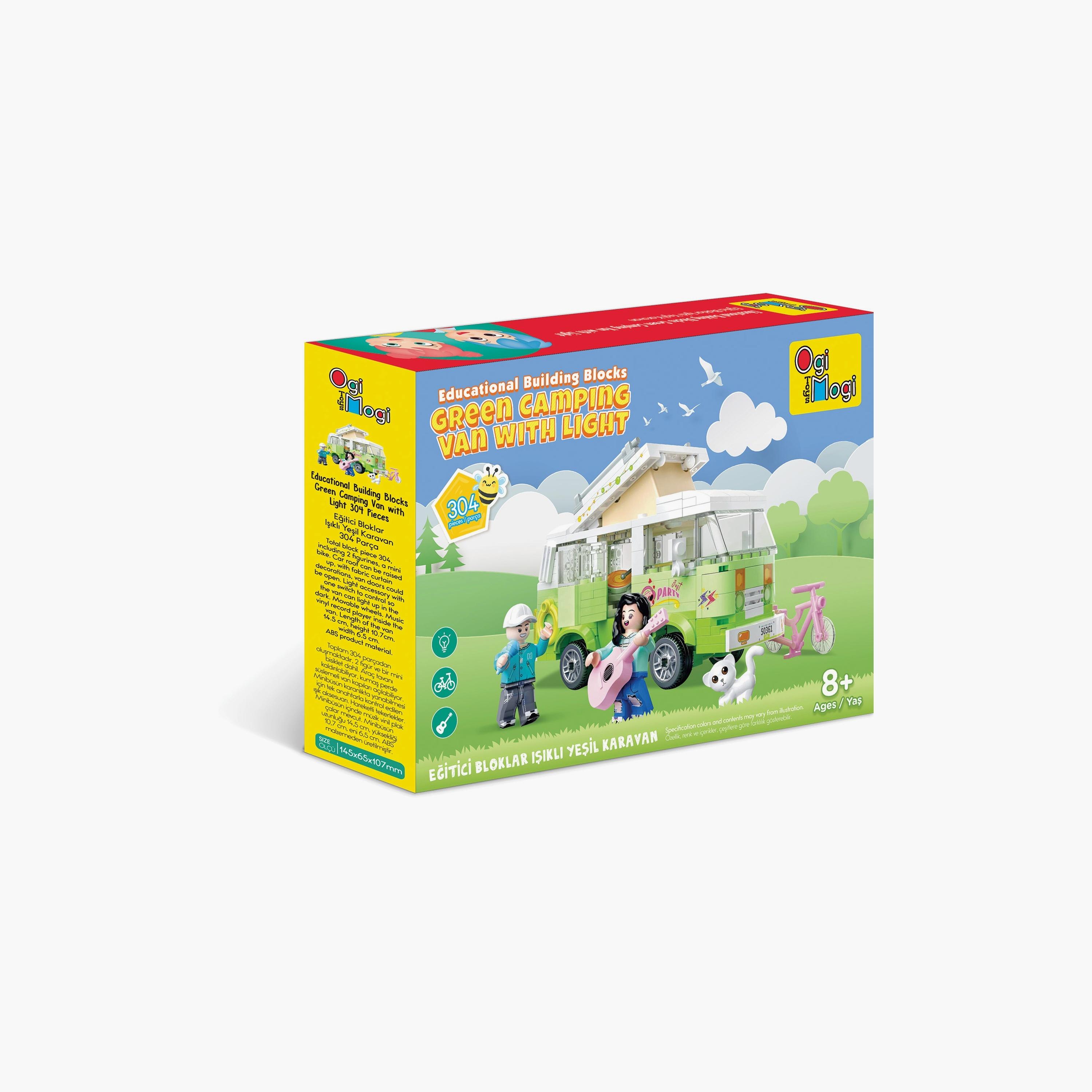 مكعبات بناء تعليمية أوجي موجي من بيج ديزاين من 304 قطعة - سيارة تخييم - أخضر-toys-buildingblocks-blocks-image-5