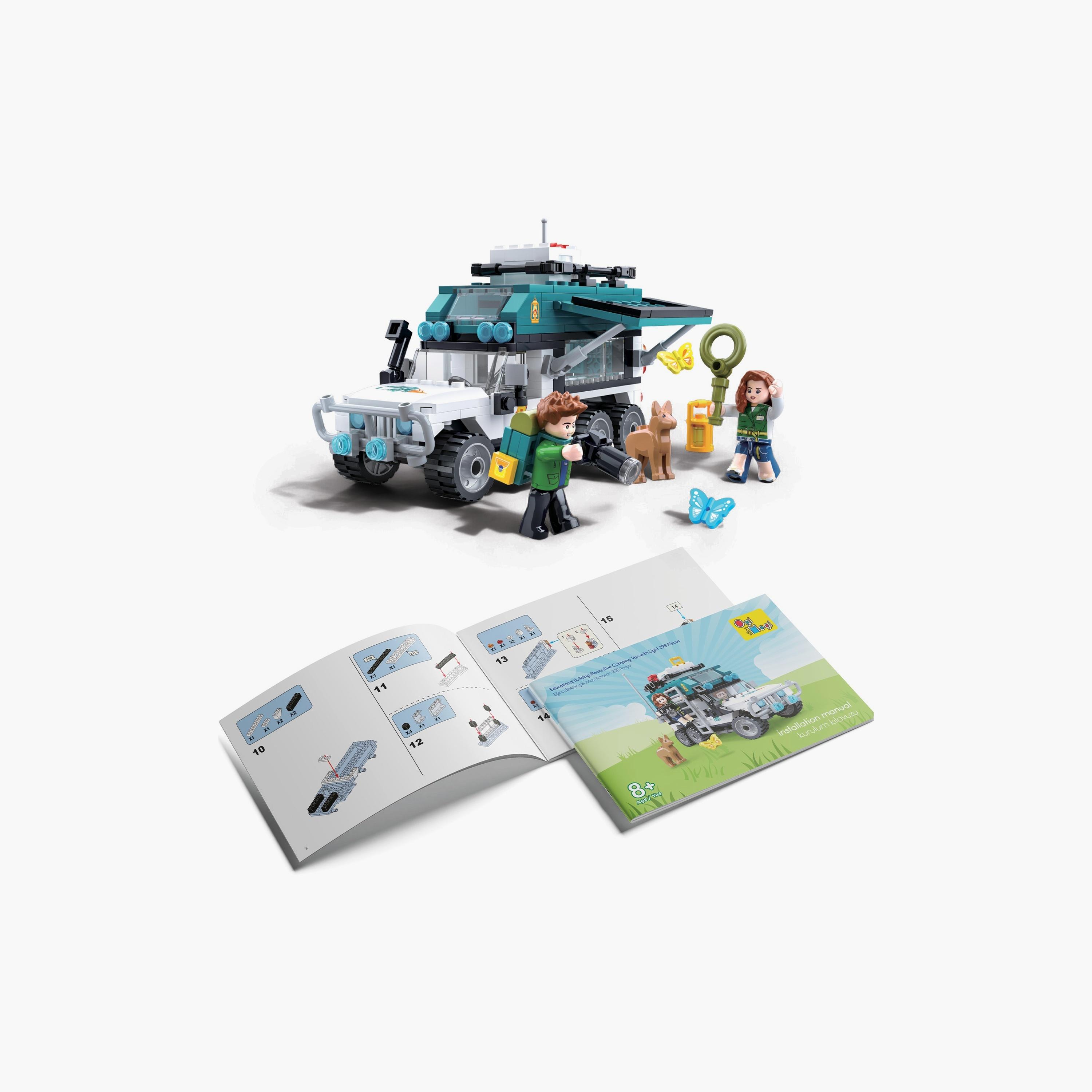 Biggdesign 298-Piece Ogi Mogi Educational Building Blocks - Camping Van - Blue-toys-buildingblocks-blocks-image-1