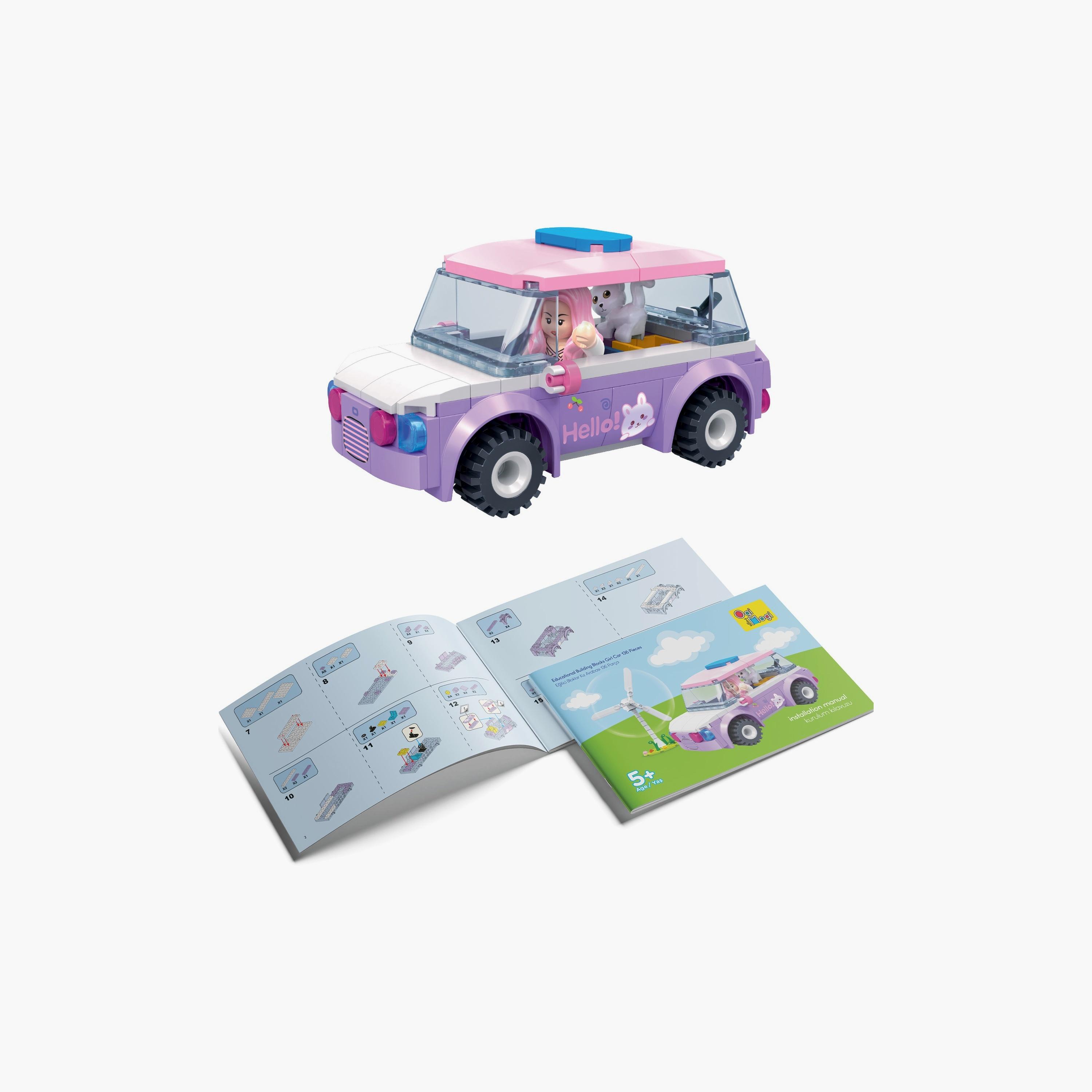 Biggdesign 136-Piece Ogi Mogi Educational Building Blocks - Girl Car - Purple-toys-buildingblocks-blocks-image-1