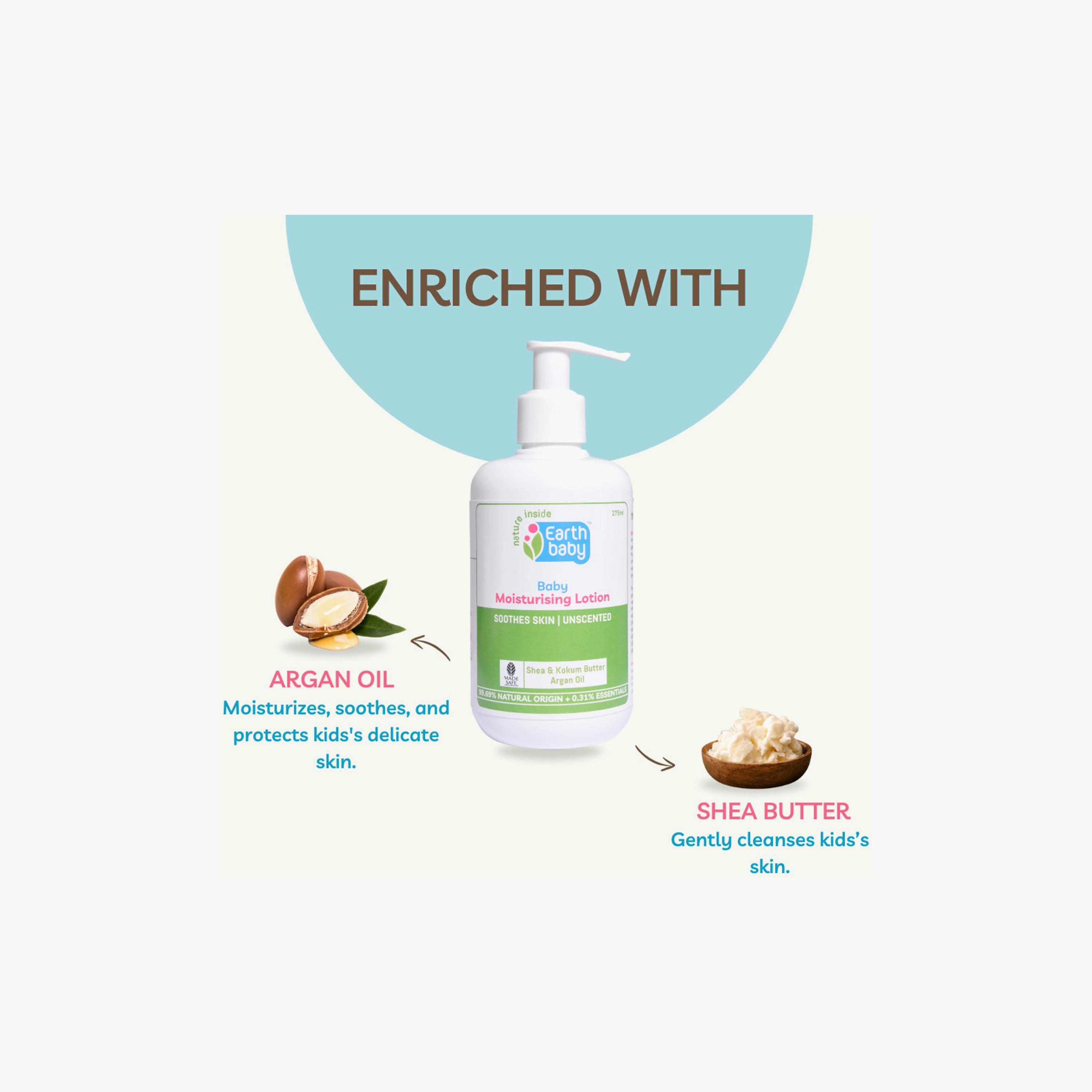 غسول ترطيب طبيعي 99.6% للأطفال بزبدة الشيا والكوكوم من إيرثبيبي - 275 مل-baby-bathandcare-hairbodyskincare-lotionsandcreams-image-2