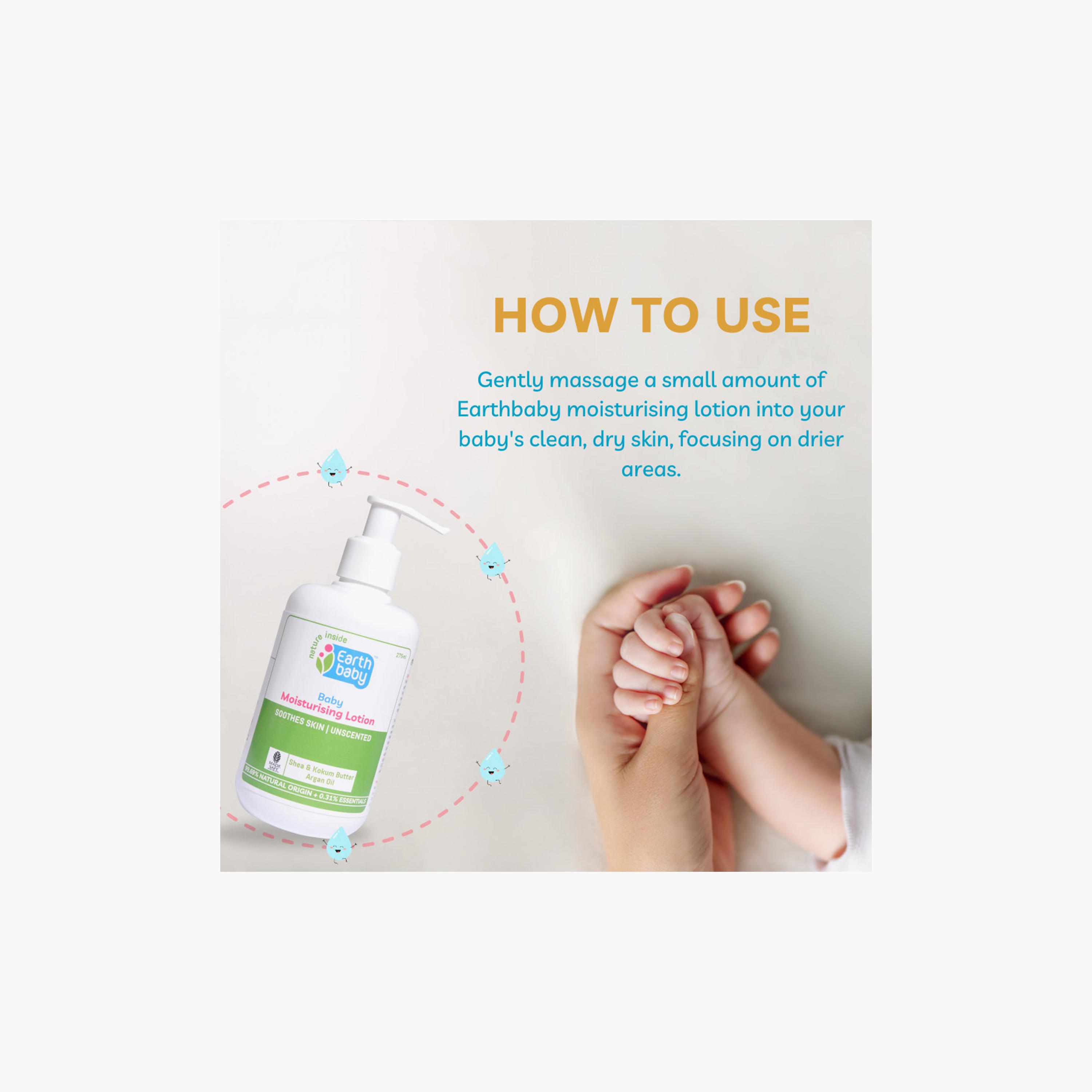 غسول ترطيب طبيعي 99.6% للأطفال بزبدة الشيا والكوكوم من إيرثبيبي - 275 مل-baby-bathandcare-hairbodyskincare-lotionsandcreams-image-4