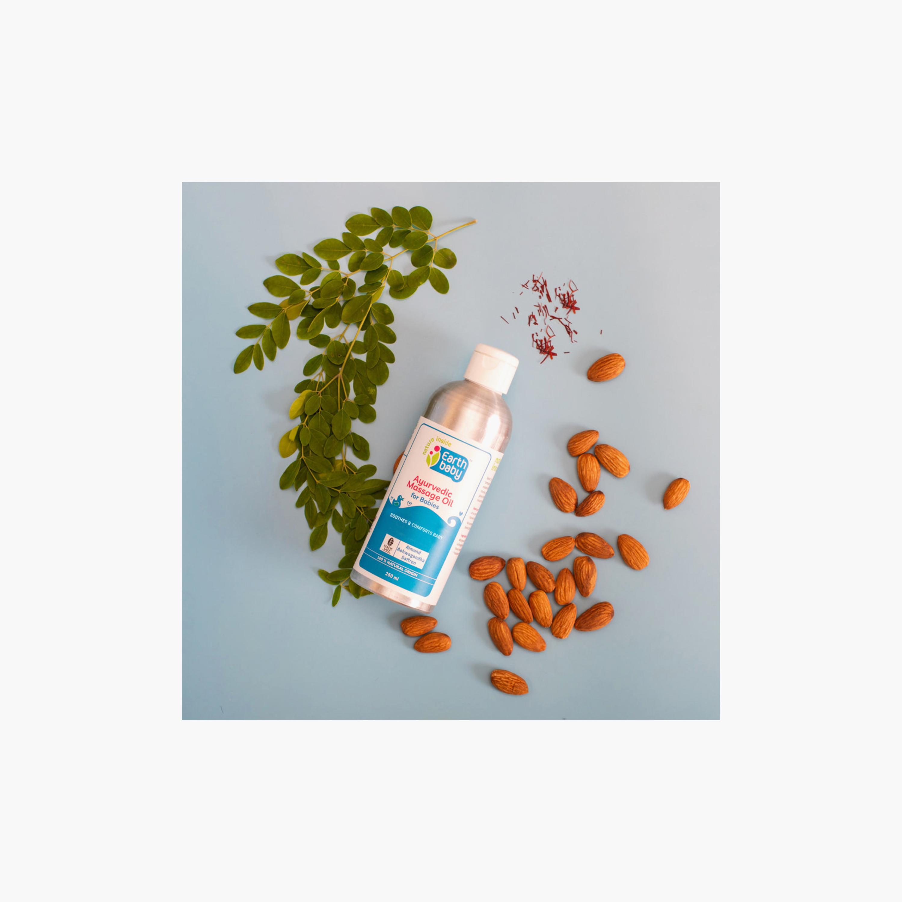 Earthbaby 100% Natural Deeply Moisturizing Ayurvedic Massage Oil - 250ml-baby-bathandcare-hairbodyskincare-image-2