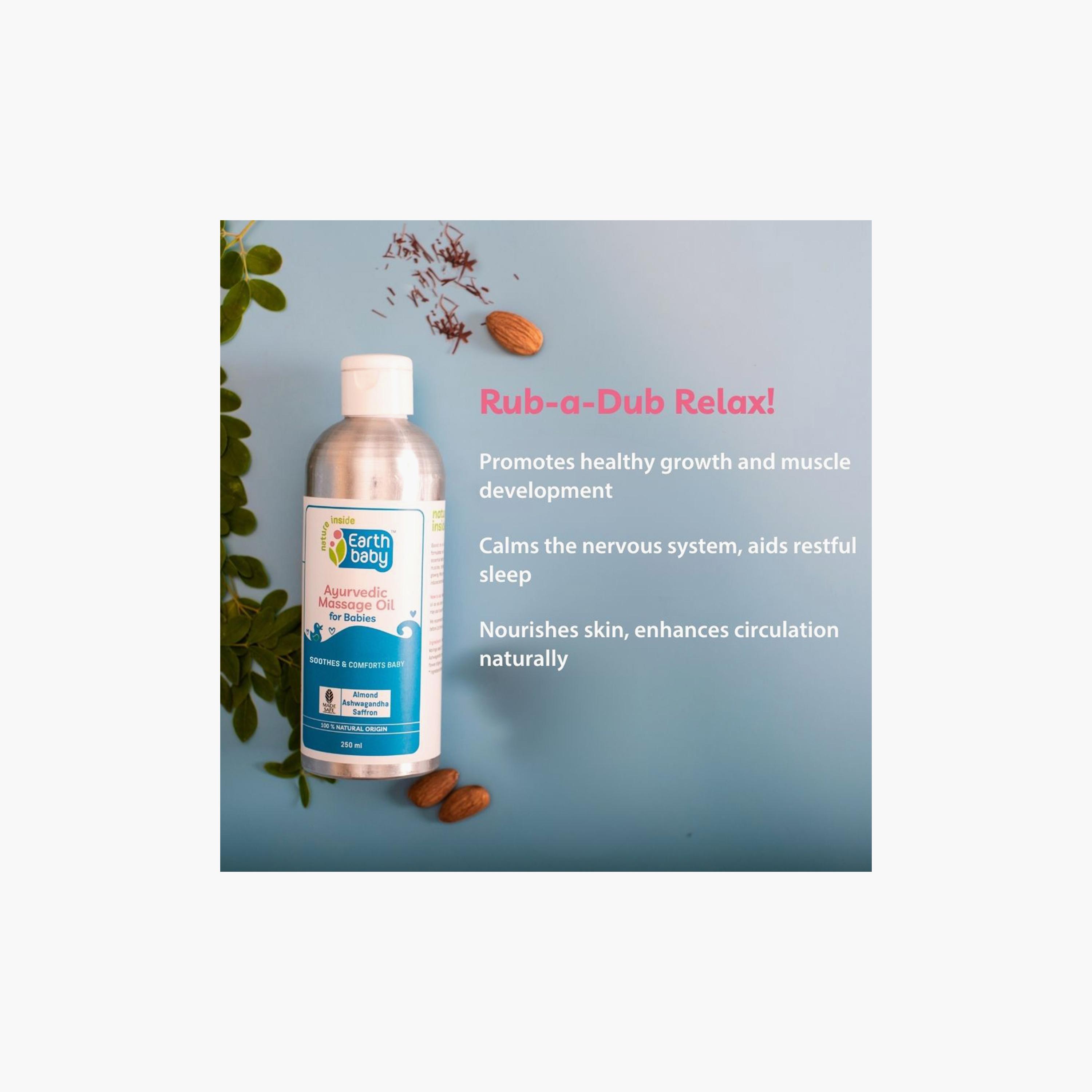 Earthbaby 100% Natural Deeply Moisturizing Ayurvedic Massage Oil - 250ml-baby-bathandcare-hairbodyskincare-image-3