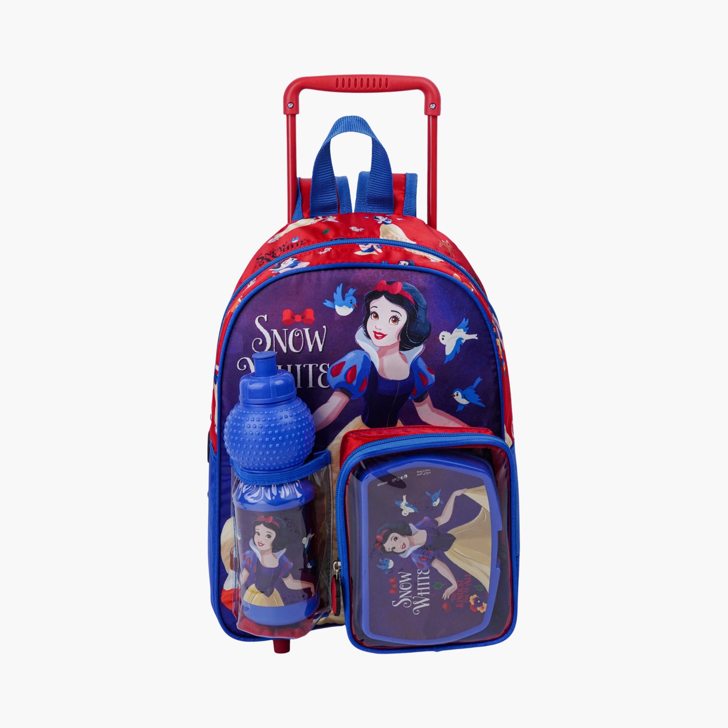 Disney 3-Piece Princess Printed Trolley Backpack Set - 13 inch - Blue-school-bagsandbackpacks-trolleybags-image-1