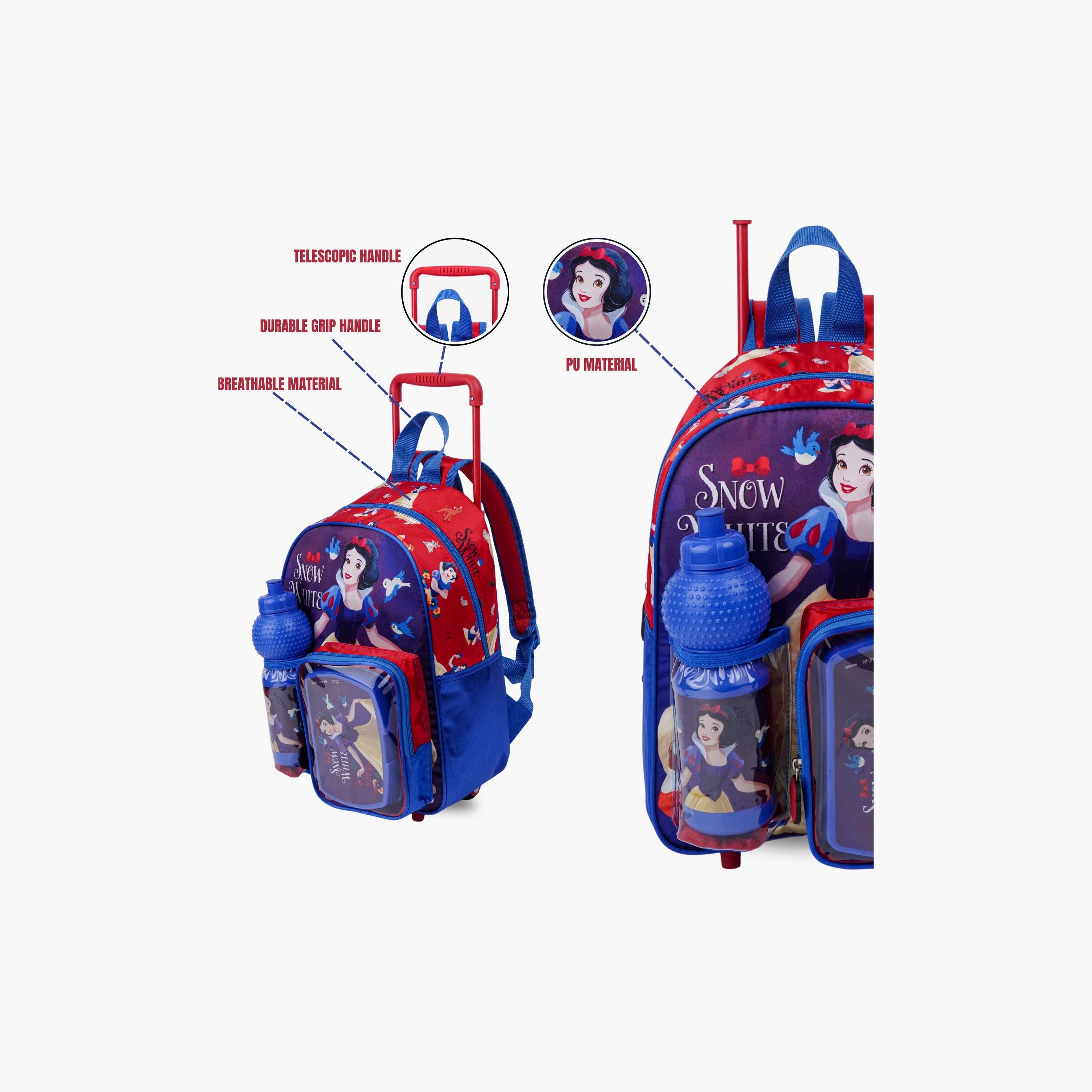 Disney 3-Piece Princess Printed Trolley Backpack Set - 13 inch - Blue-school-bagsandbackpacks-trolleybags-image-5