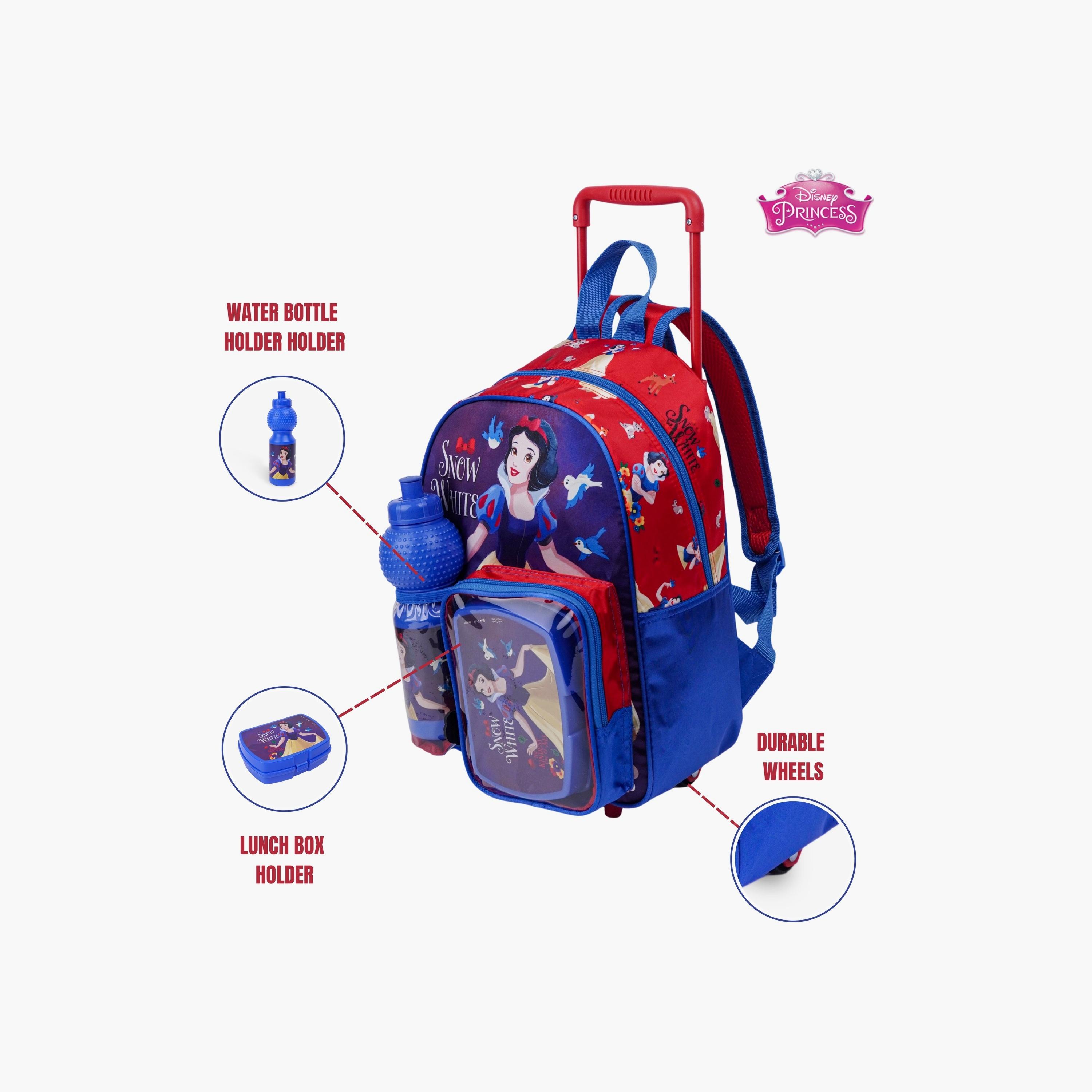 Disney 3-Piece Princess Printed Trolley Backpack Set - 13 inch - Blue-school-bagsandbackpacks-trolleybags-image-6