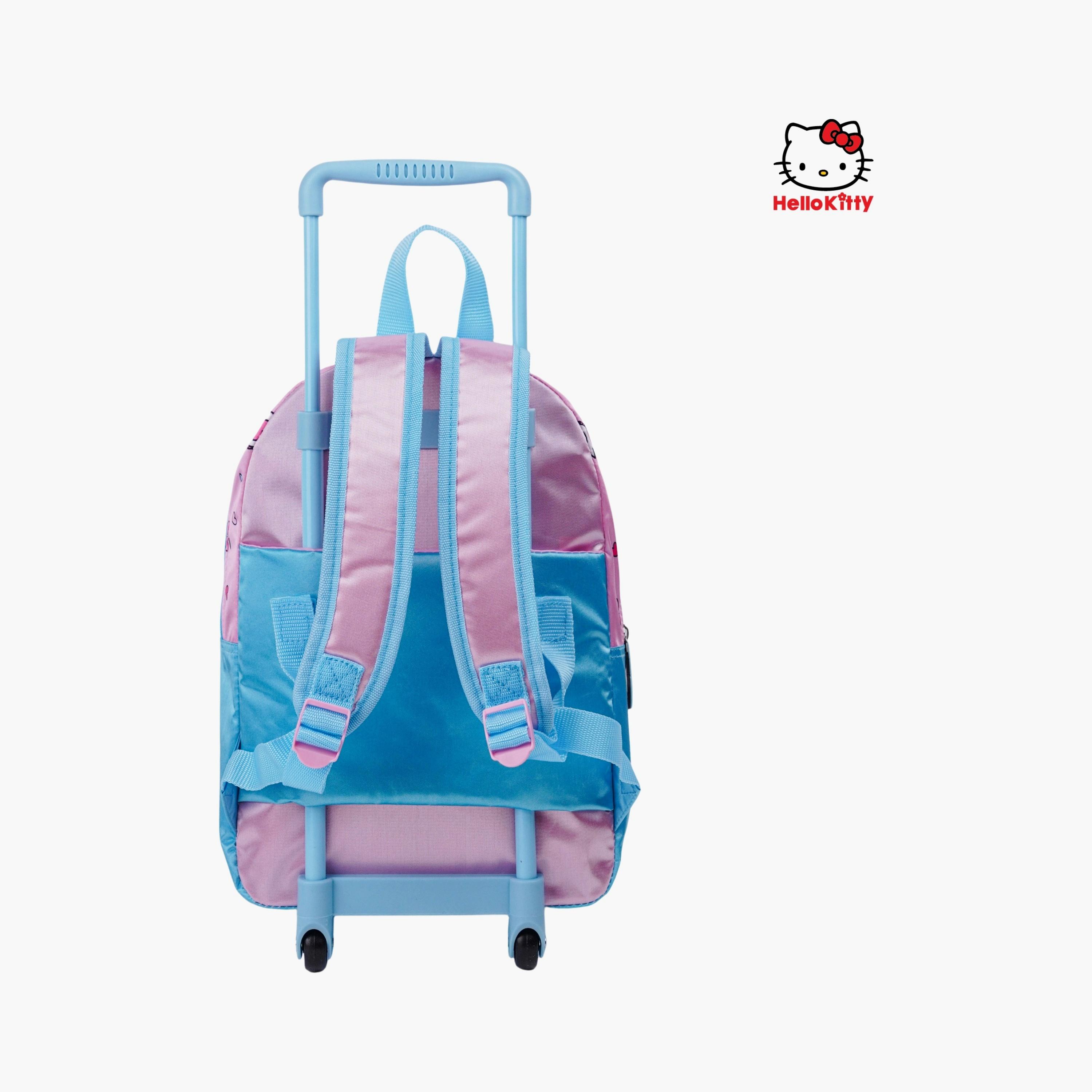 Sanrio 3-Piece Hello Kitty Printed Trolley Backpack Set - 13 inch - Lavender-school-bagsandbackpacks-trolleybags-image-3