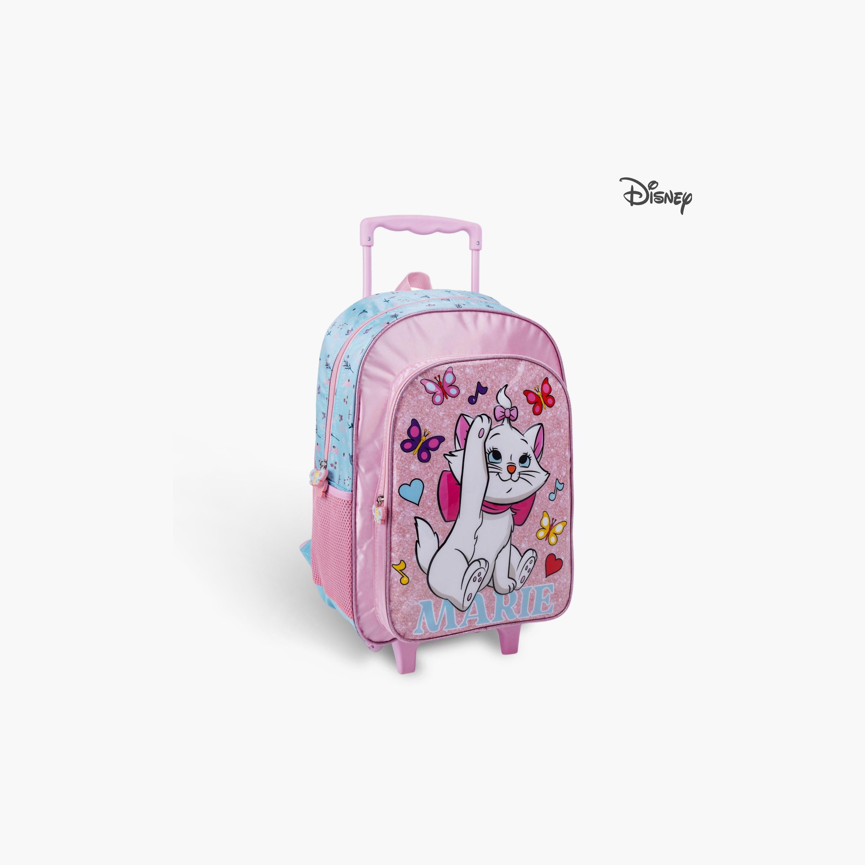 Disney 3-Piece Marie Printed Trolley Backpack Set - 18 inch - Pink-school-bagsandbackpacks-trolleybags-image-2