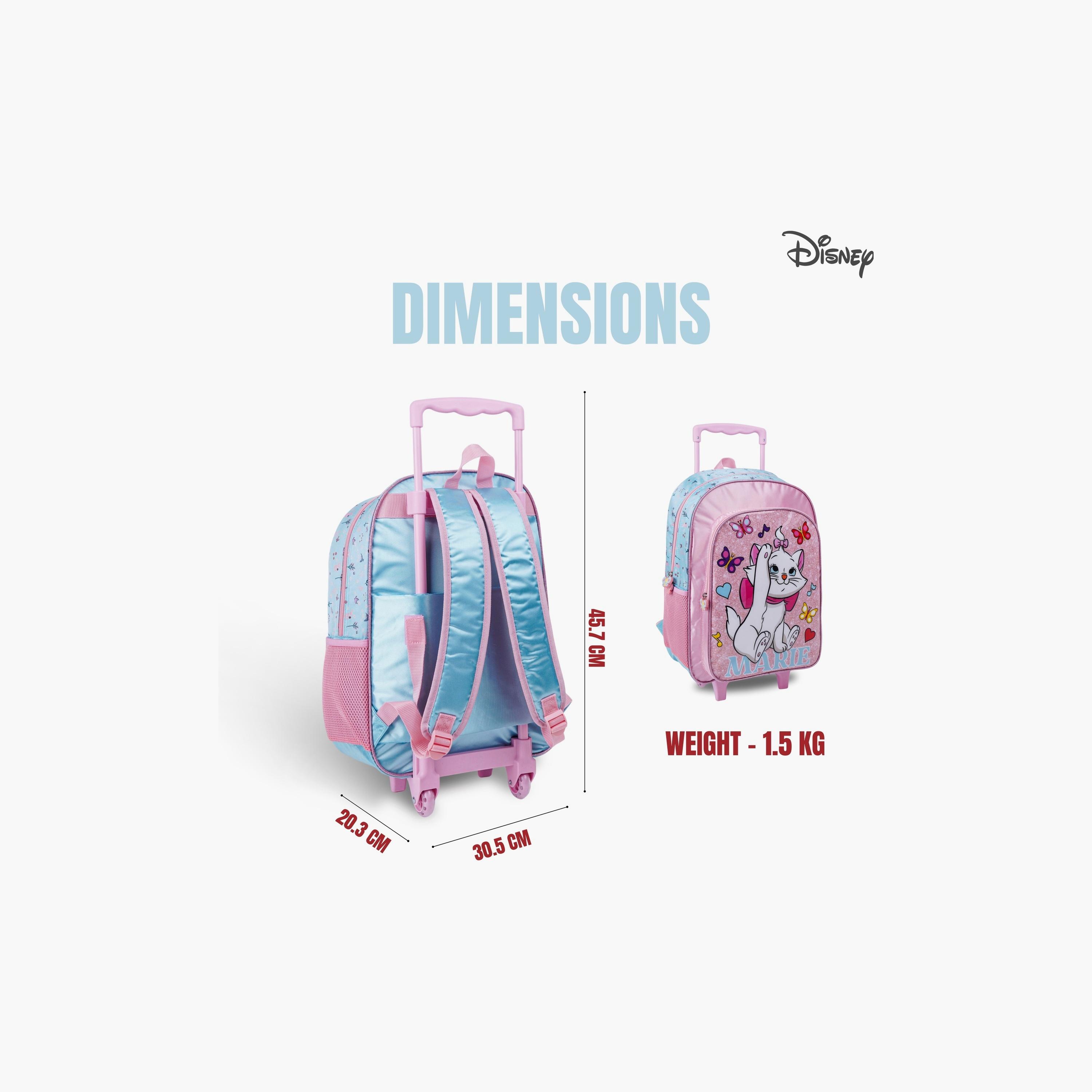 Disney 3-Piece Marie Printed Trolley Backpack Set - 18 inch - Pink-school-bagsandbackpacks-trolleybags-image-5