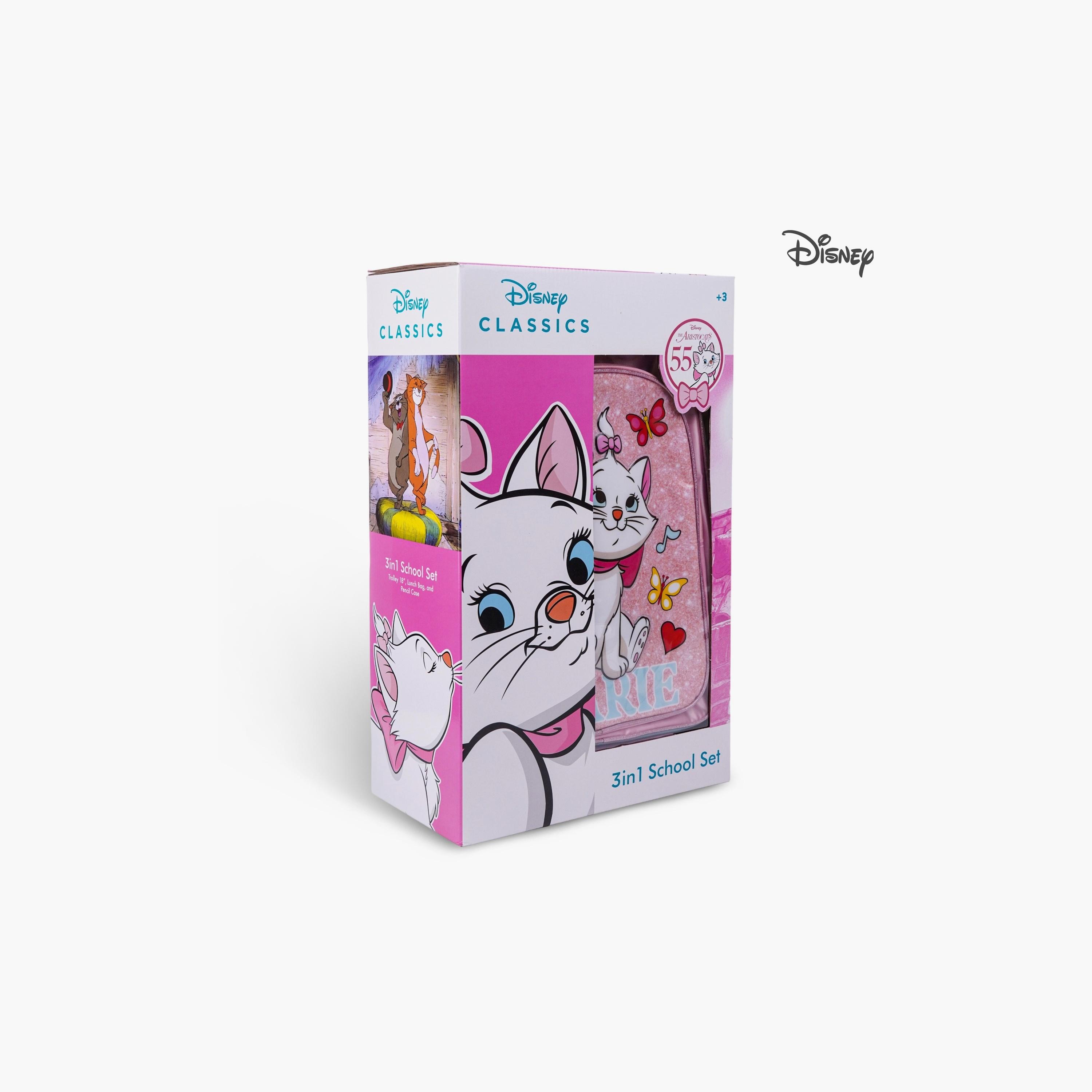 Disney 3-Piece Marie Printed Trolley Backpack Set - 18 inch - Pink-school-bagsandbackpacks-trolleybags-image-6