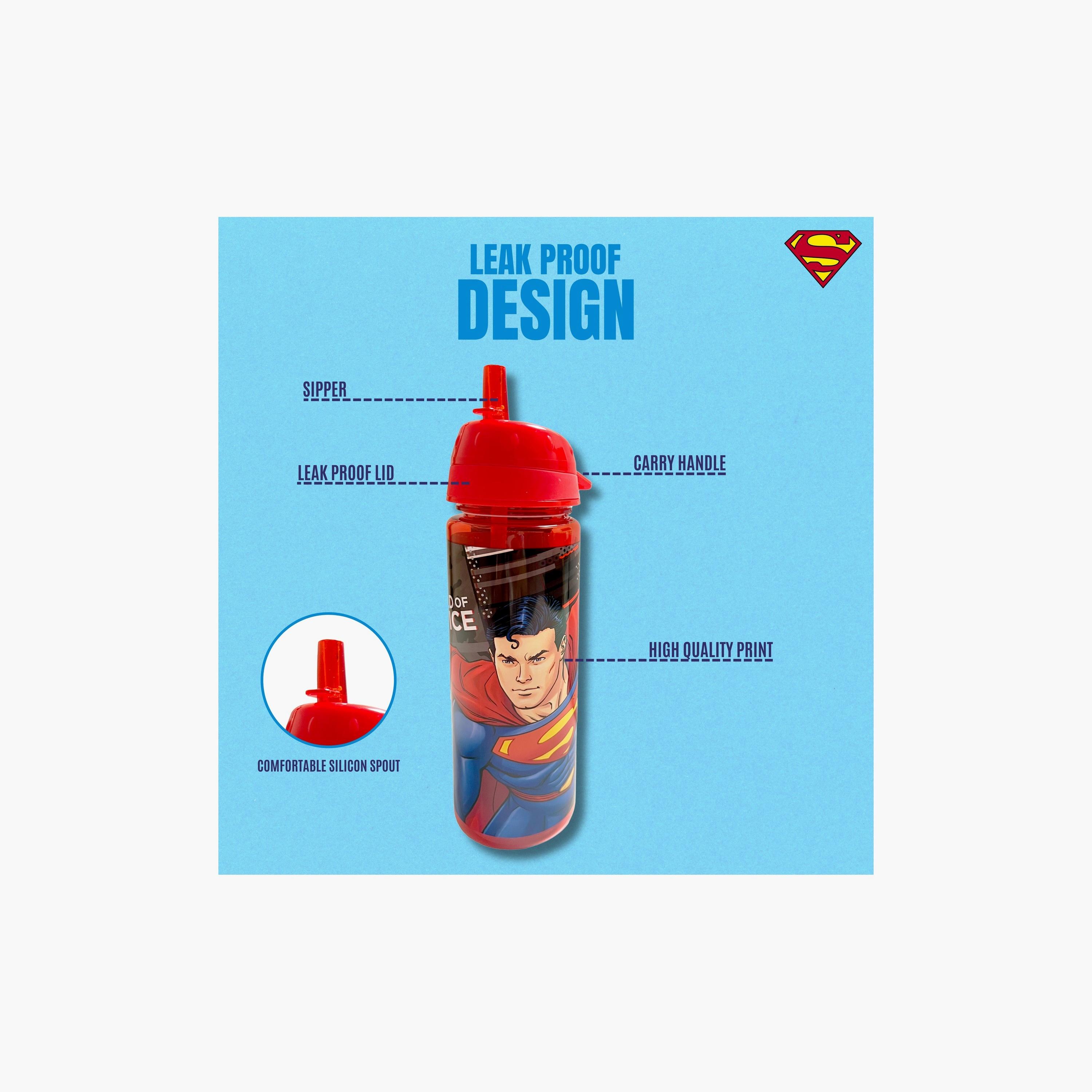 Warner Bros Superman Printed BPA Free Water Bottle - 750ml - Red-school-waterbottles-image-4