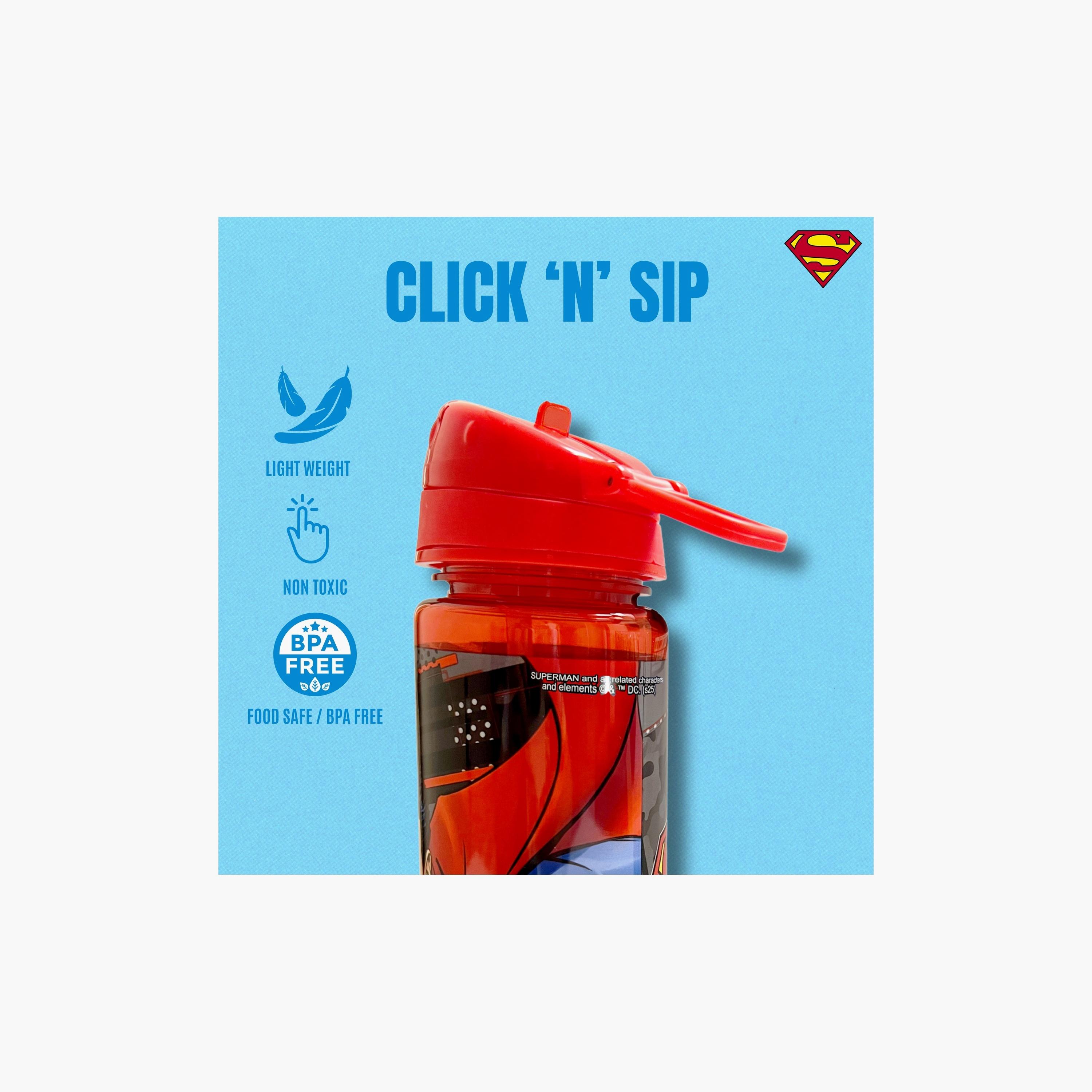 Warner Bros Superman Printed BPA Free Water Bottle - 750ml - Red-school-waterbottles-image-7