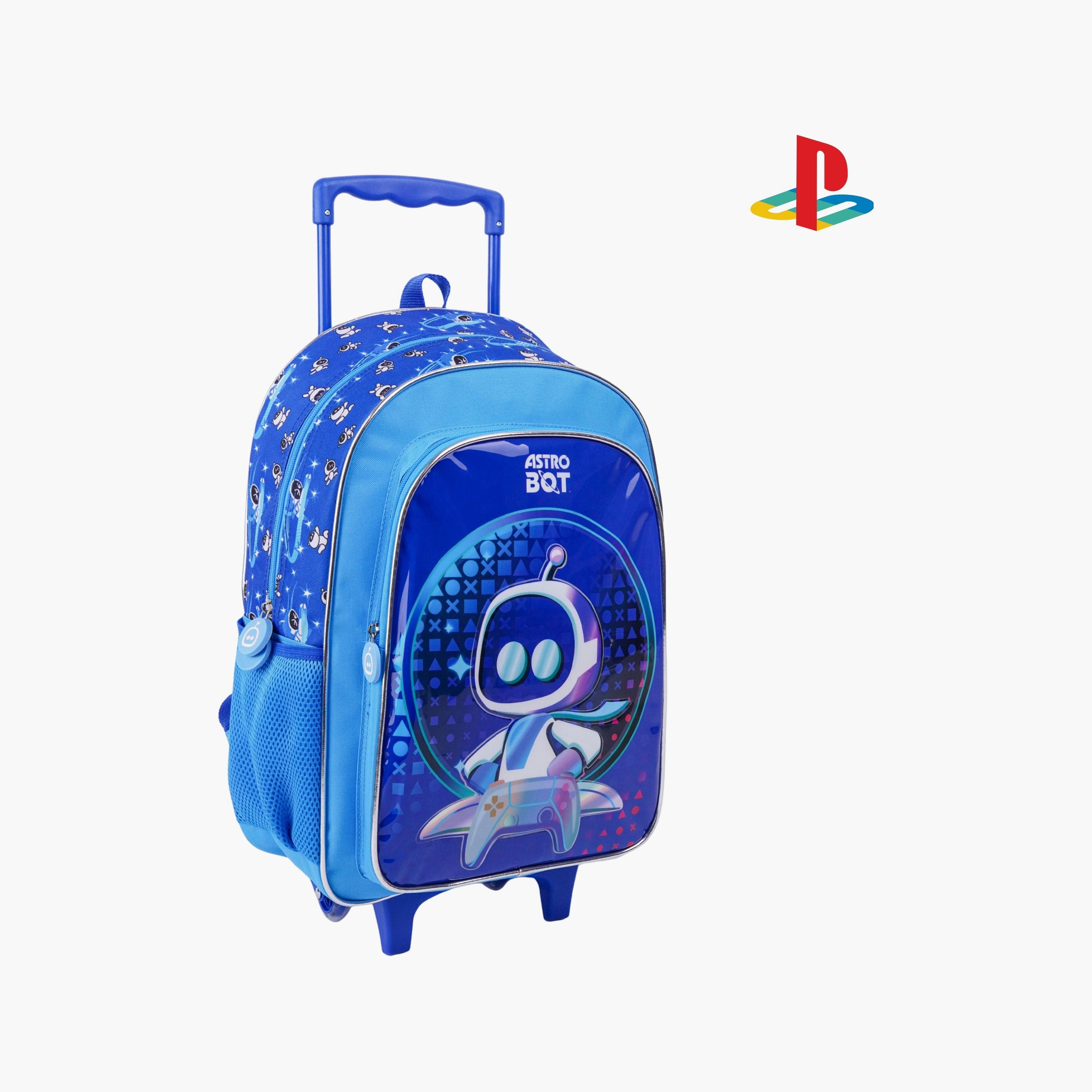 Sony 5-Piece Printed Trolley Backpack Set - 18 inch - Blue-school-bagsandbackpacks-trolleybags-image-2