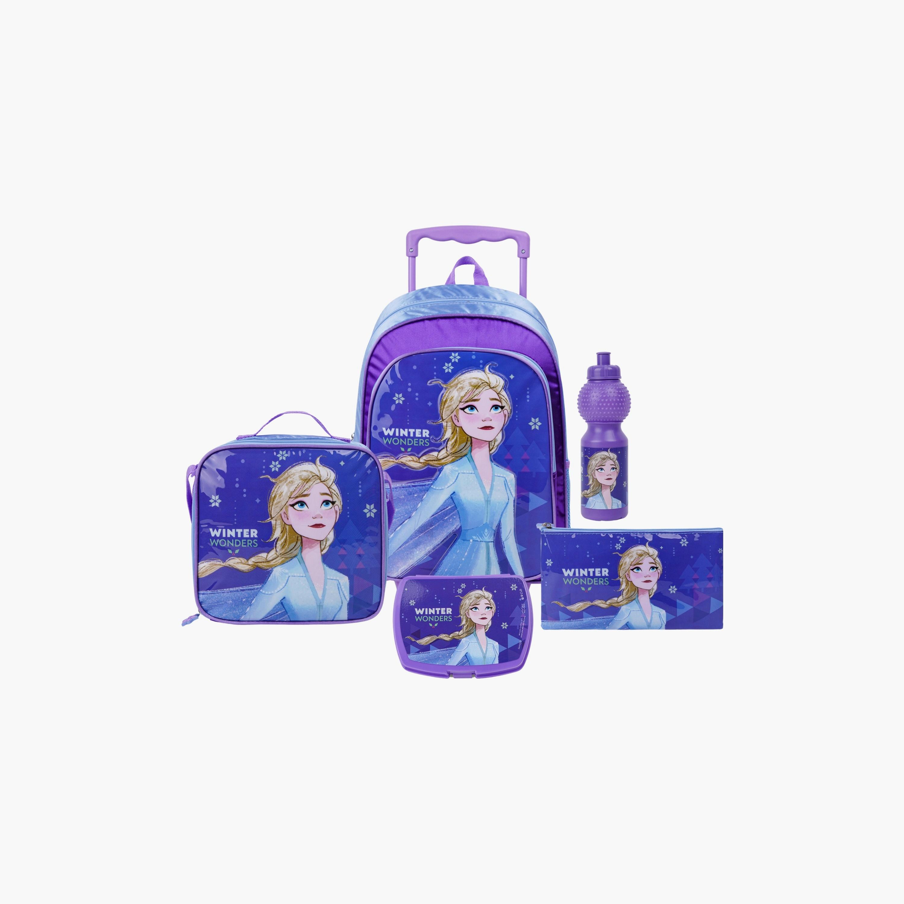 حقيبة ظهر مطبوعة عليها فروزن مكونة من 5 قطع من ديزني - 16 بوصة - متعدد الألوان-school-bagsandbackpacks-trolleybags-image-1