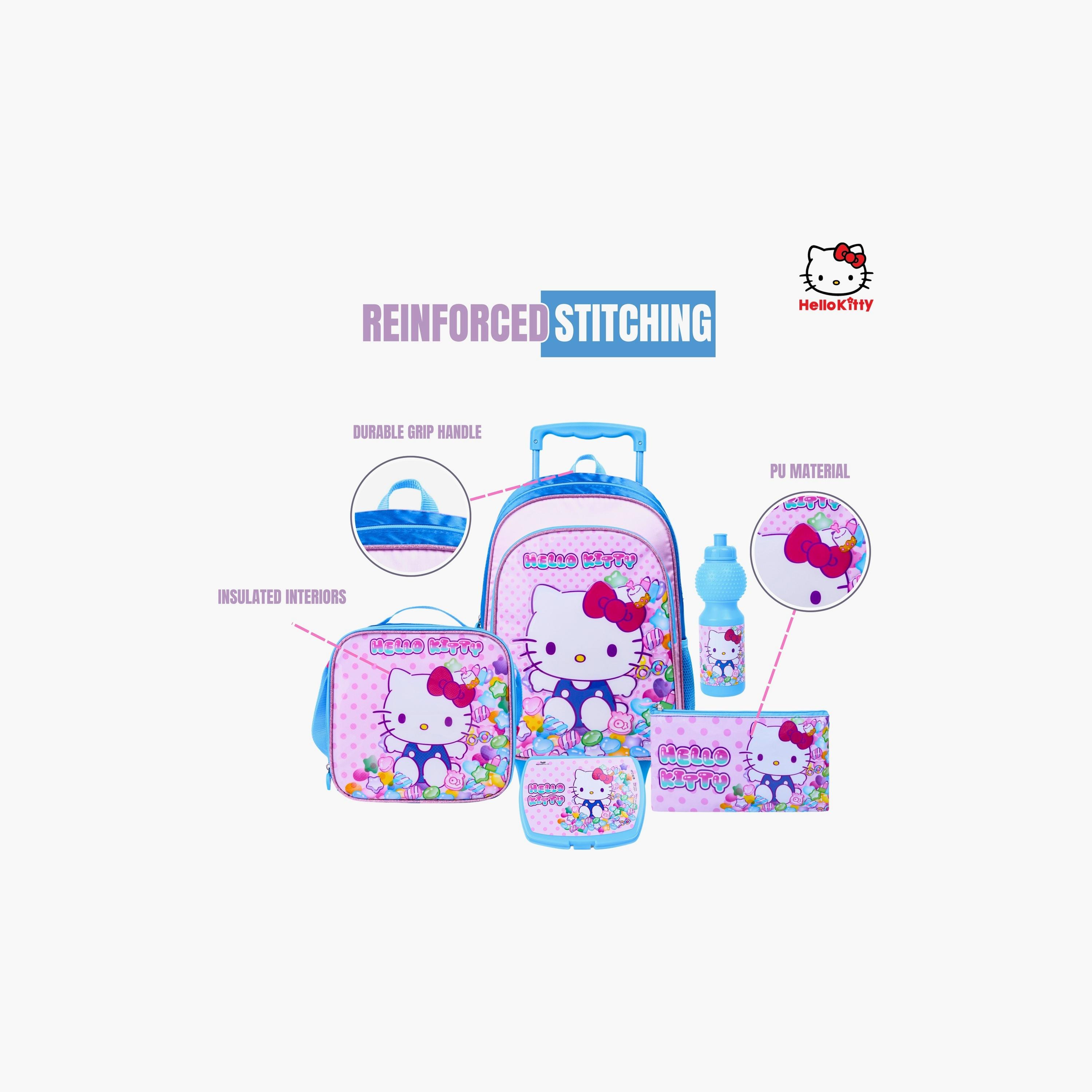 Sanrio 5-Piece Cat Printed Trolley Backpack Set - 16 inch - Multicolour-school-bagsandbackpacks-trolleybags-image-4