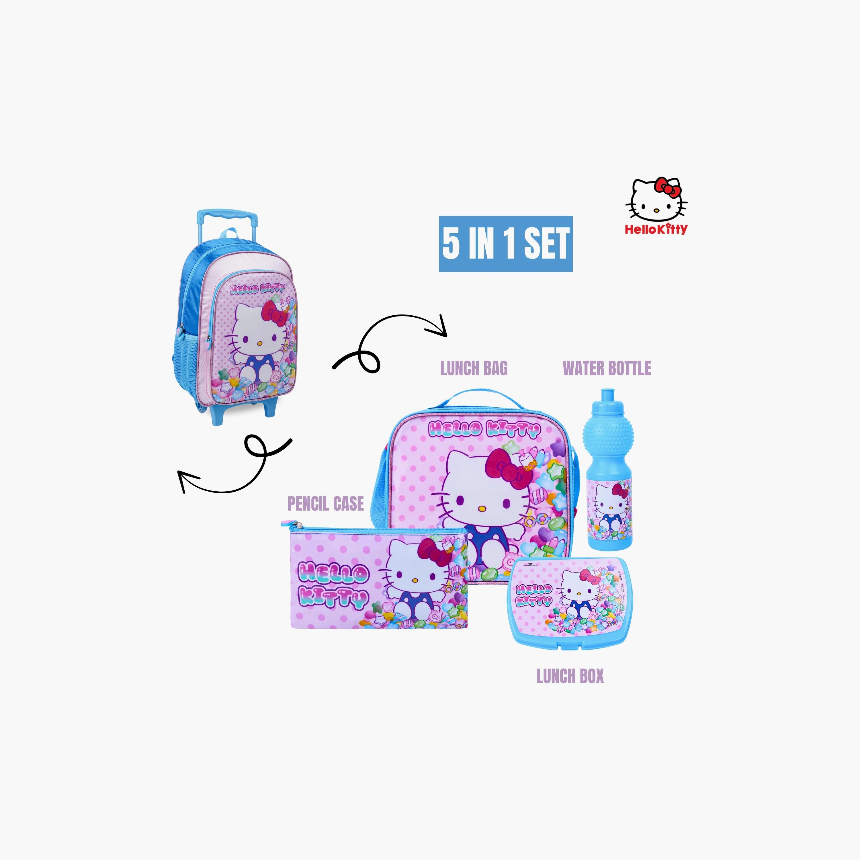Sanrio 5-Piece Cat Printed Trolley Backpack Set - 16 inch - Multicolour-school-bagsandbackpacks-trolleybags-image-5