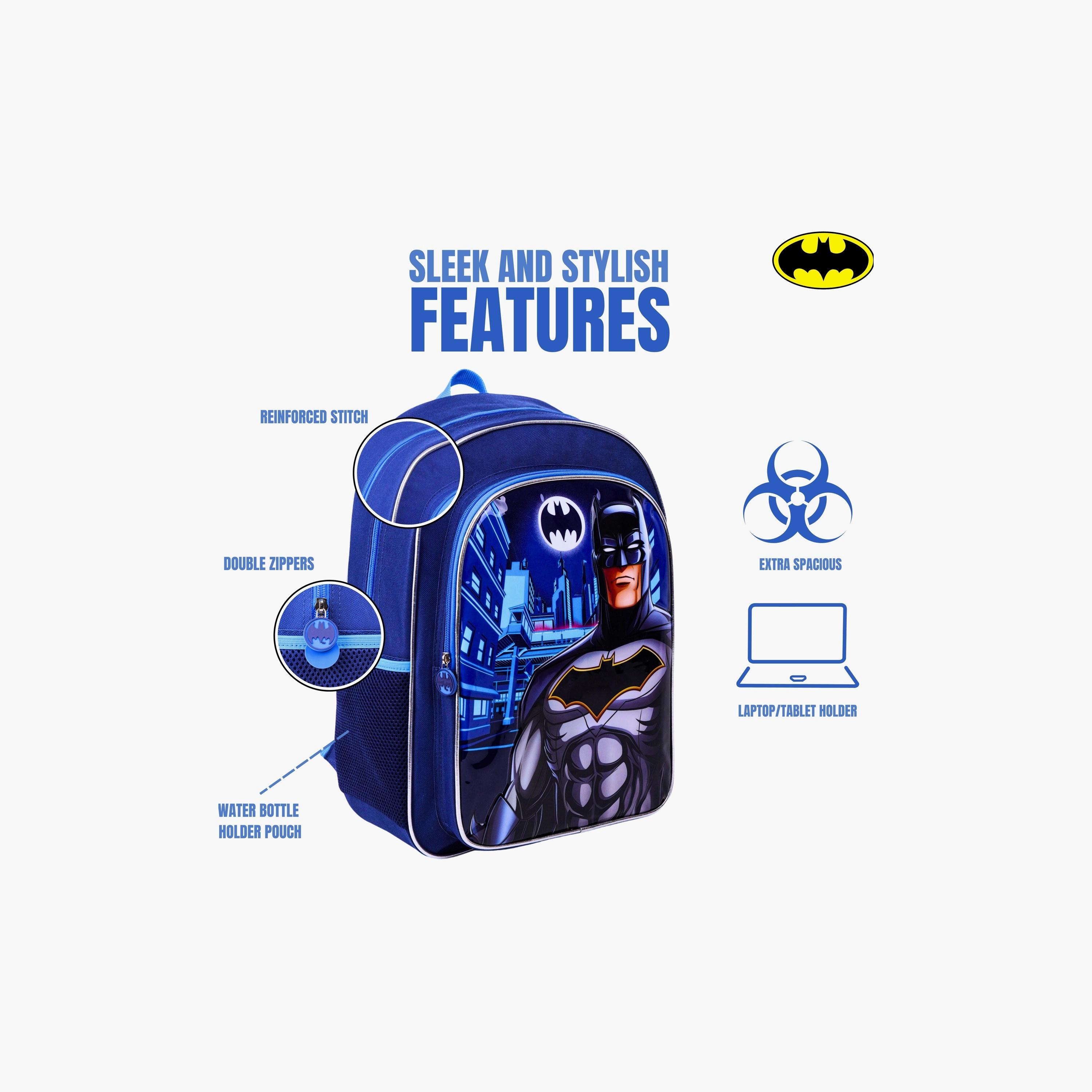 Buy Warner Bros 5-Piece Batman Printed Backpack Set - 18 inch - Blue ...