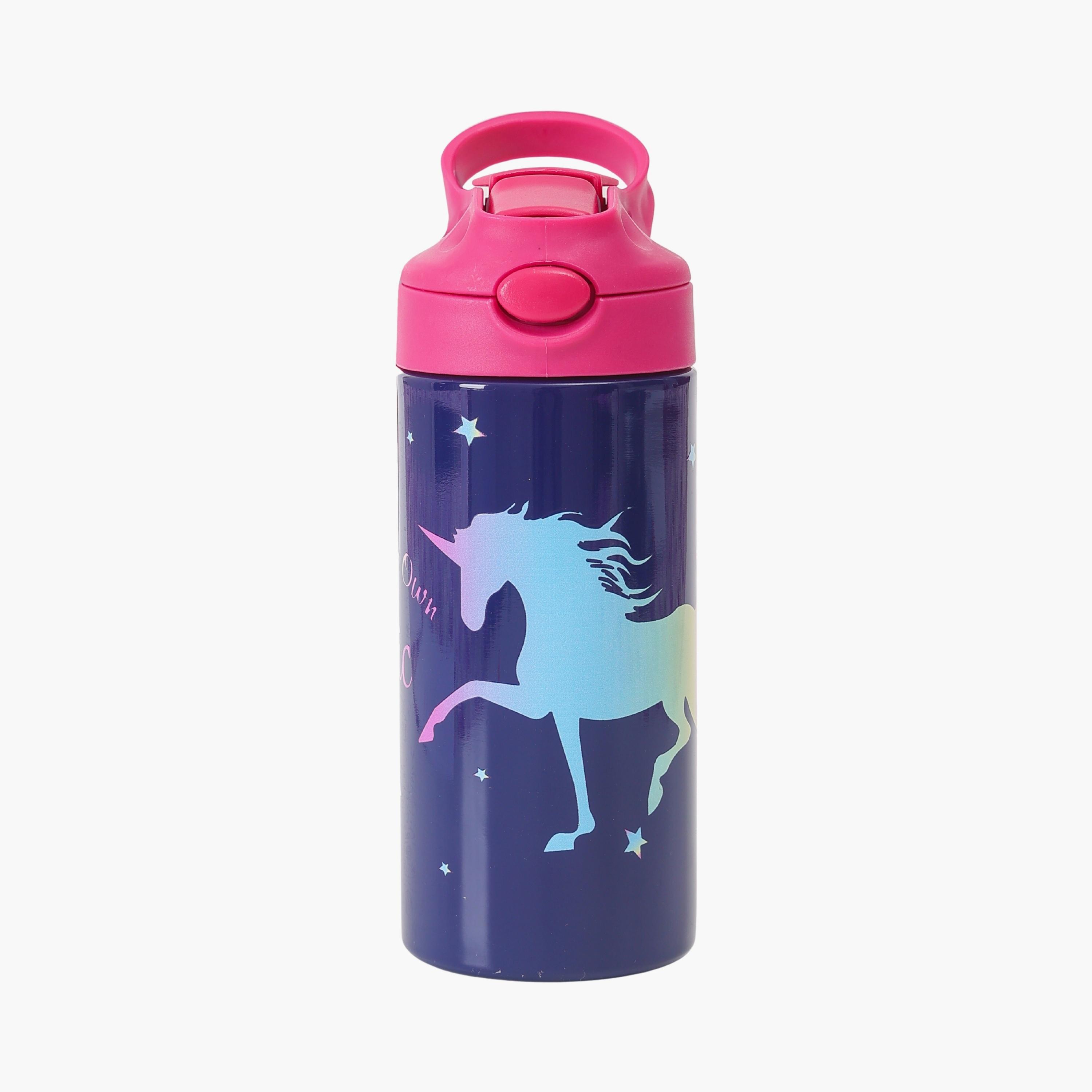 Nova Unicorn Printed BPA Free Water Bottle - 400ml - Blue-school-waterbottles-image-1