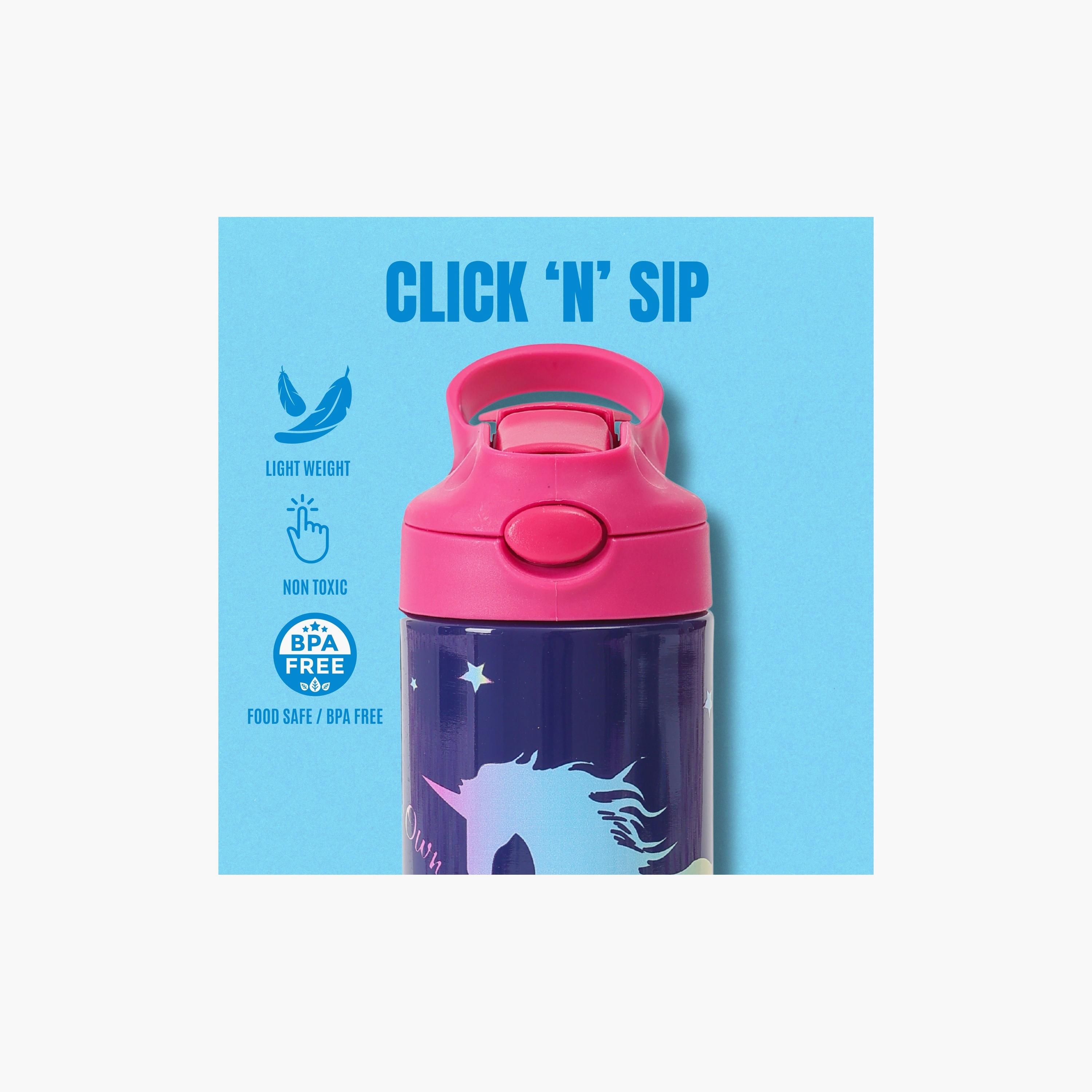 Nova Unicorn Printed BPA Free Water Bottle - 400ml - Blue-school-waterbottles-image-7