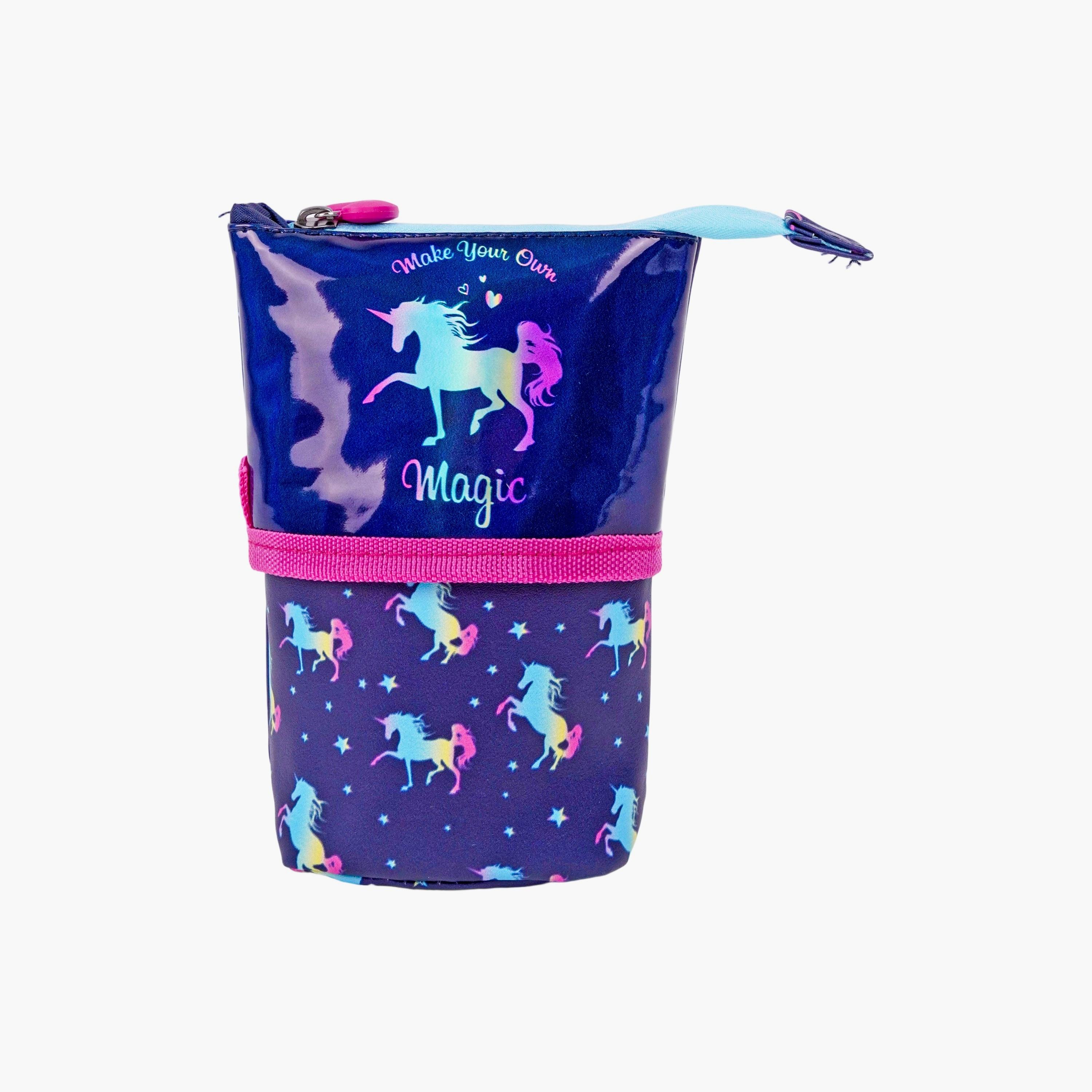 Nova Unicorn Printed Pencil Case - Blue-school-stationery-pencilcases-image-1