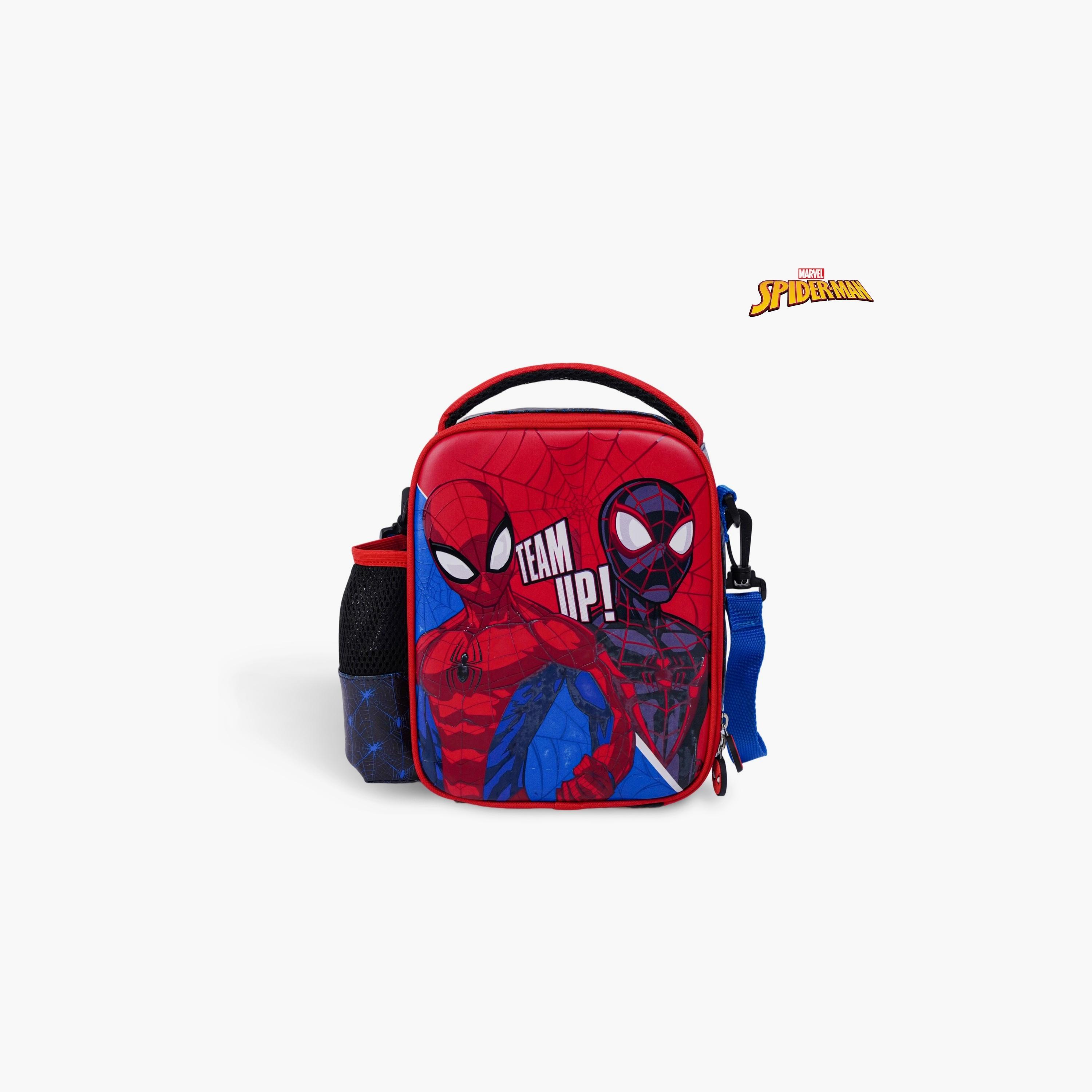 Marvel 3-Piece Spiderman Printed Lunch Bag with Lunch Box & Water Bottle - Multicolour-school-lunchessentials-lunchbags-image-2