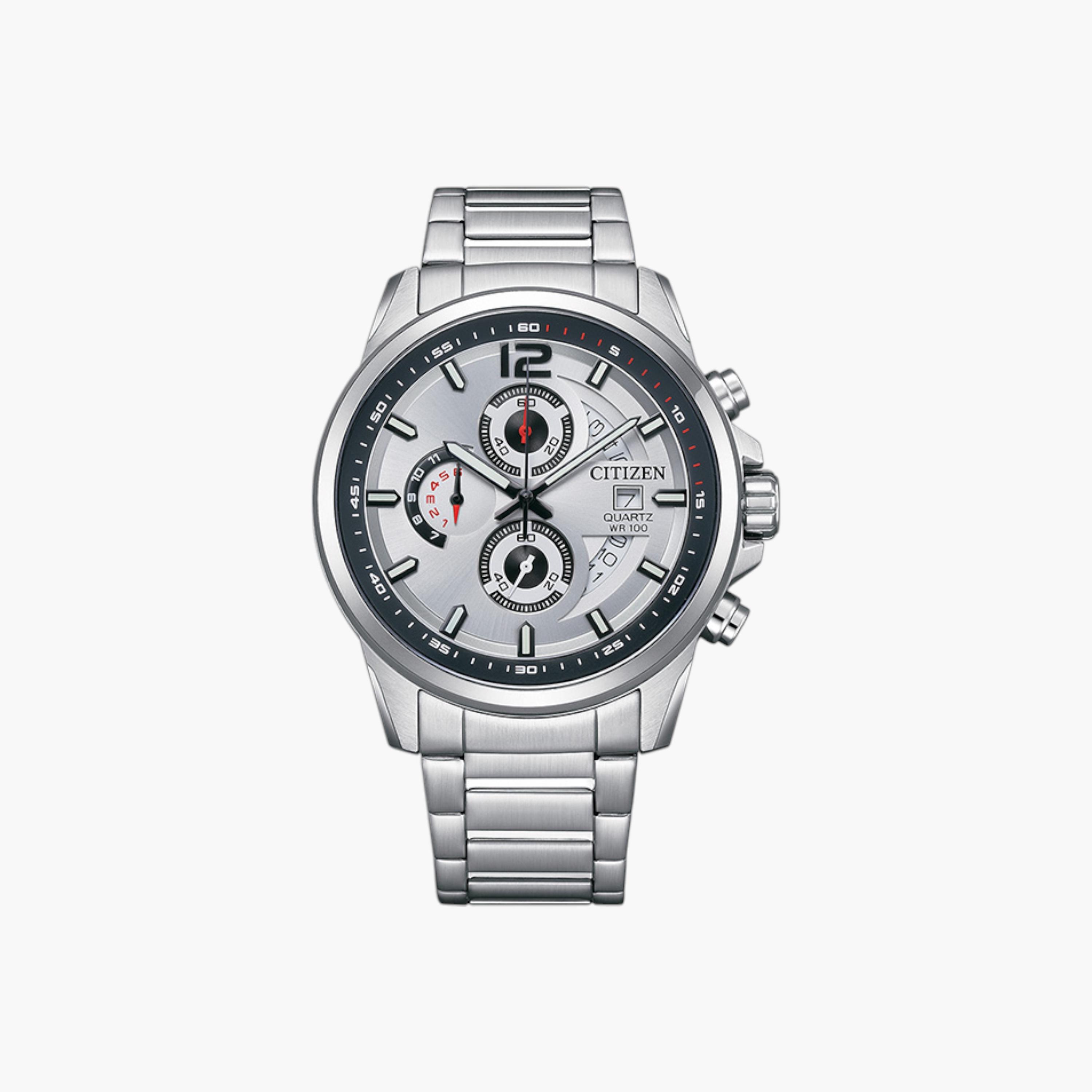 Citizen Mens' Silver Chronograph Wrist Watch AN3690-56A-men-watchesandjewellery-watches-image-1