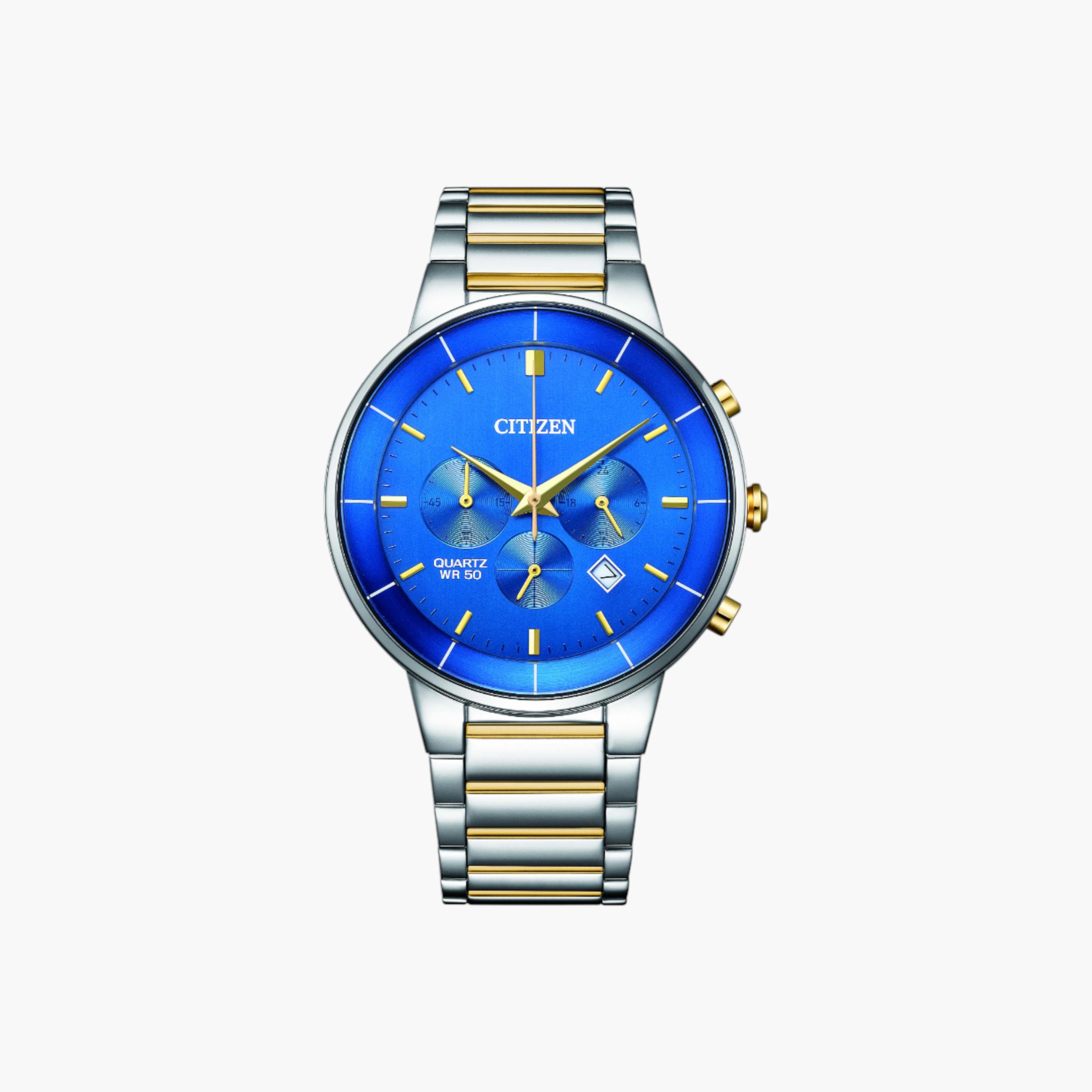 Citizen Chronograph Blue Dial Metal Wrist Watch-men-watchesandjewellery-watches-image-1