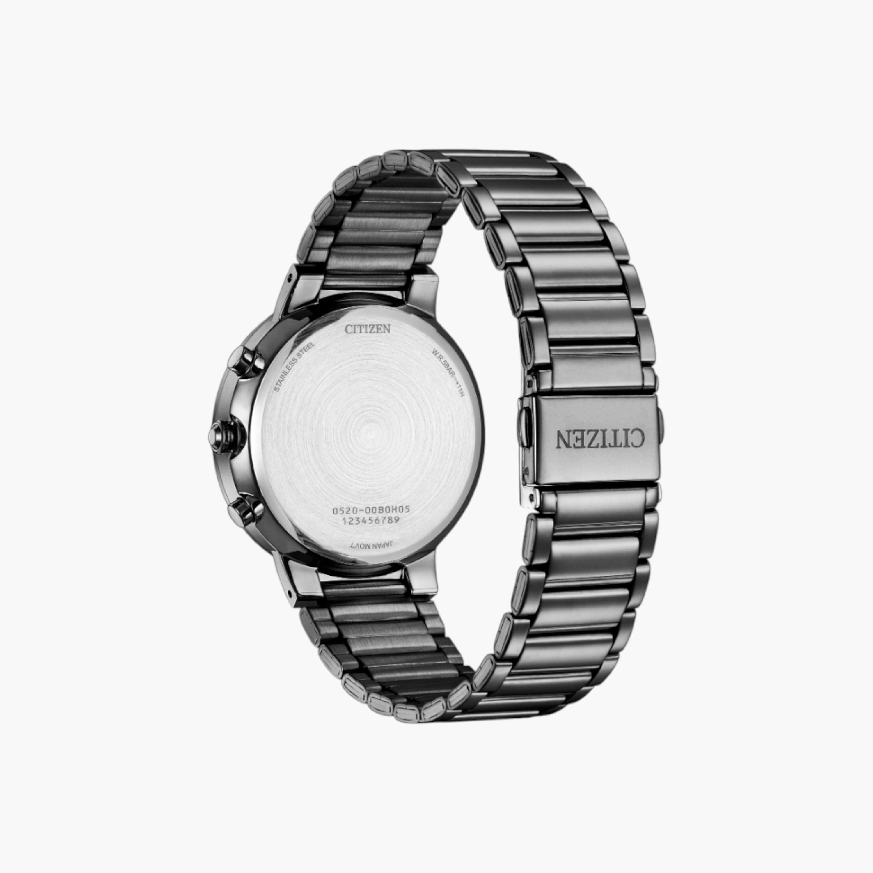 ساعة يد كرونوغراف معدن مينا أسود من سيتزن-men-watchesandjewellery-watches-image-2