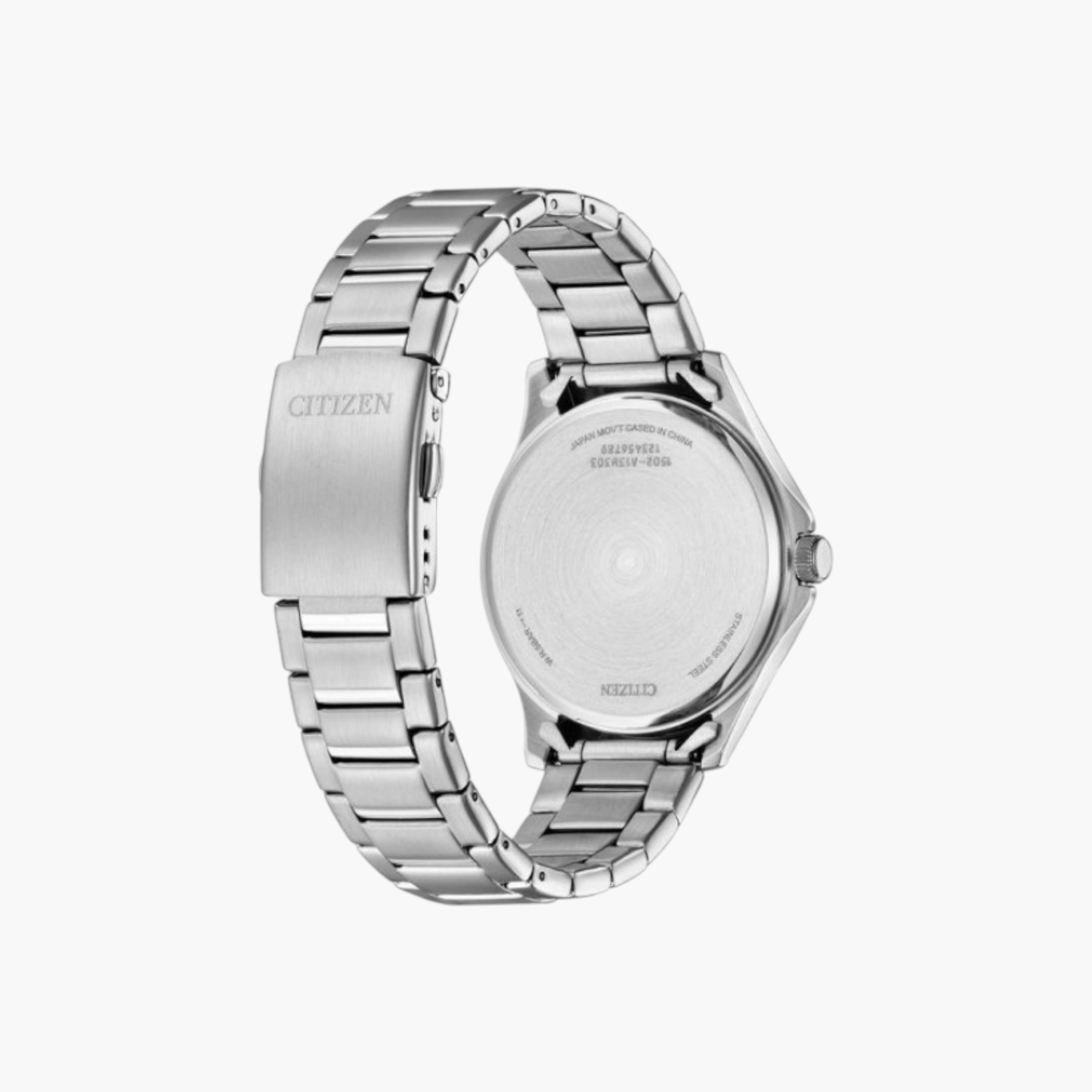 ساعة يد تناظرية بقرص أزرق وسوار ستانلس ستيل من سيتزن-men-watchesandjewellery-watches-image-2