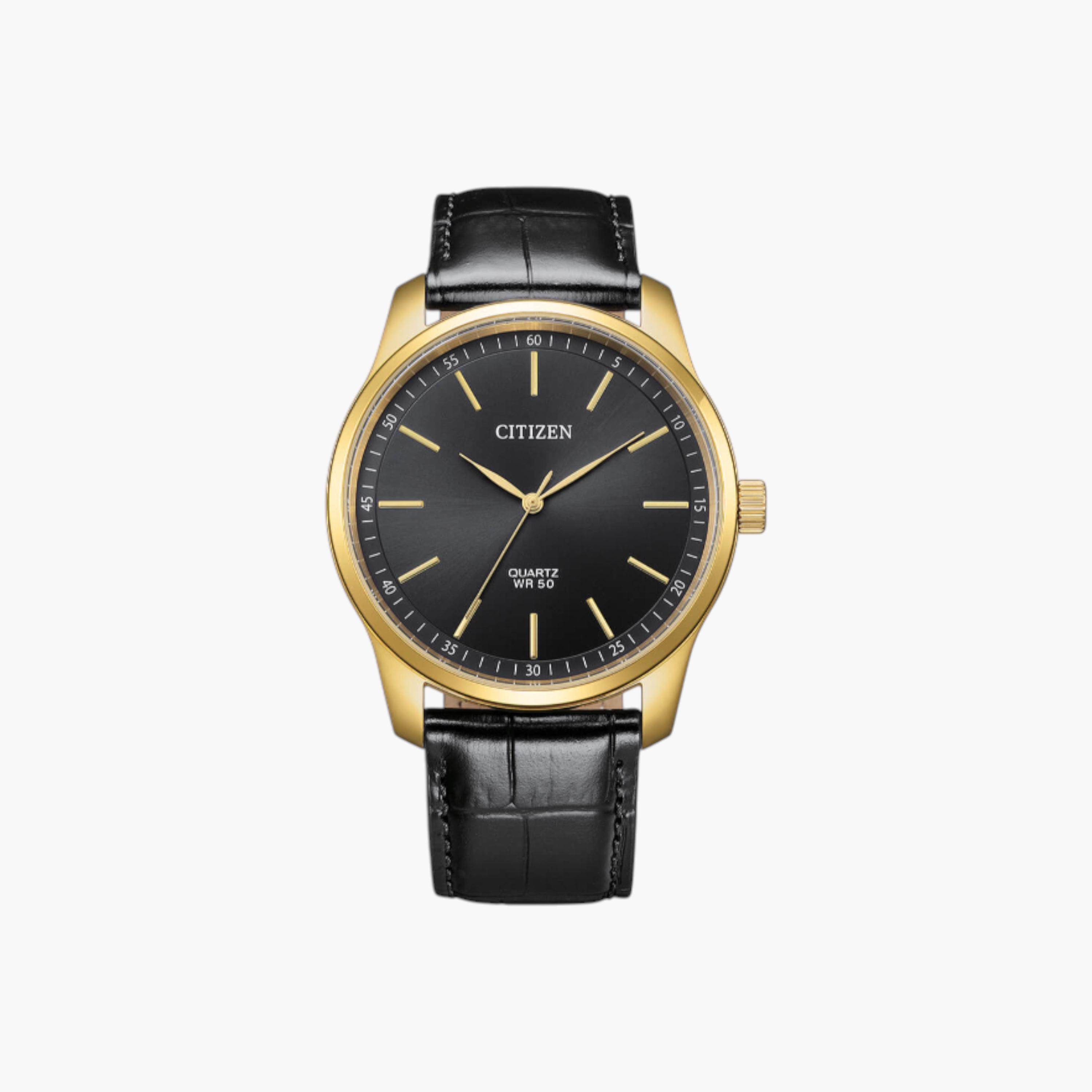 ساعة جلد مينا أسود أنالوج من سيتزن-men-watchesandjewellery-watches-image-1