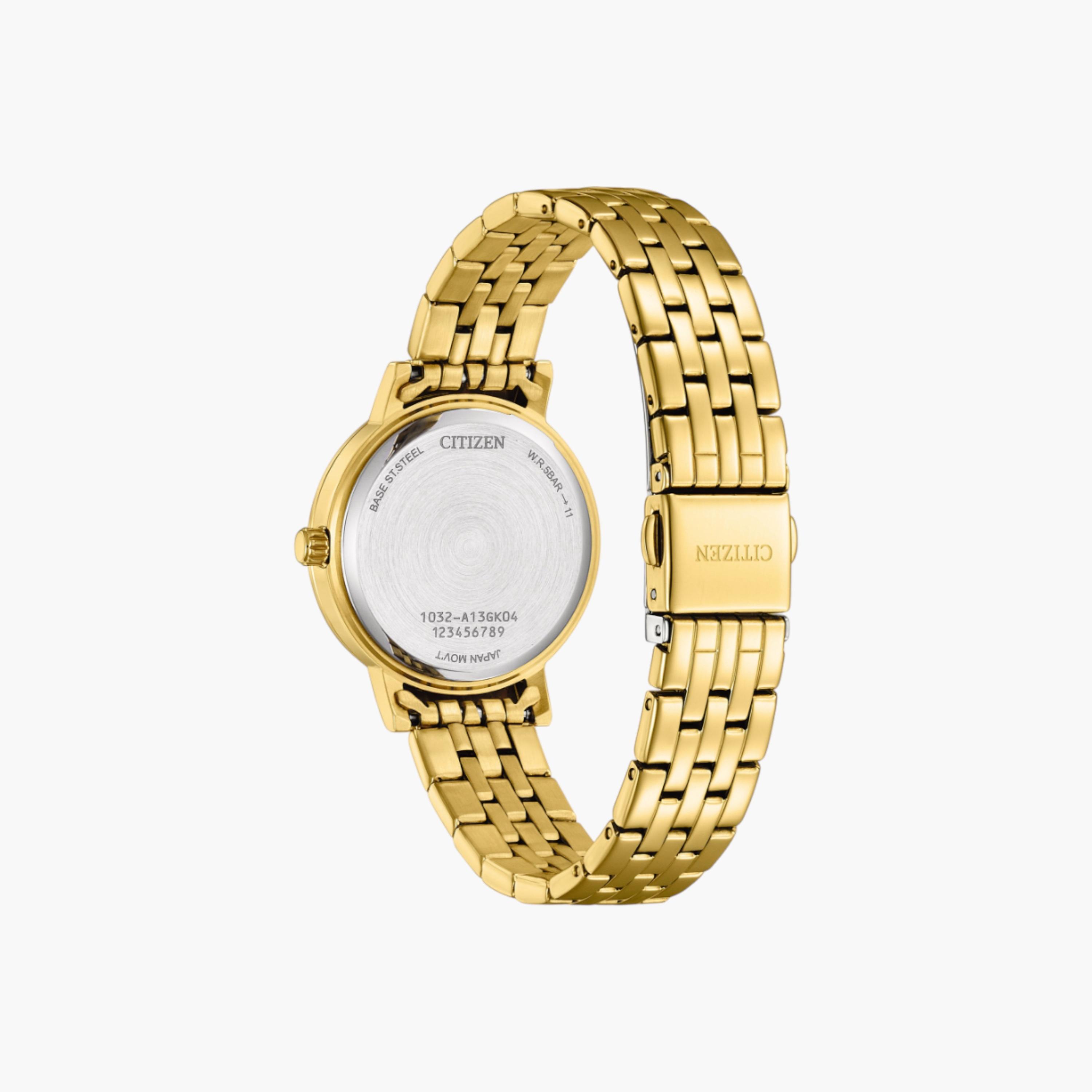ساعة يد تناظرية باللون الذهبي للنساء من سيتزن كوارتز - EL3102-50D-women-watchesandjewellery-watches-image-2