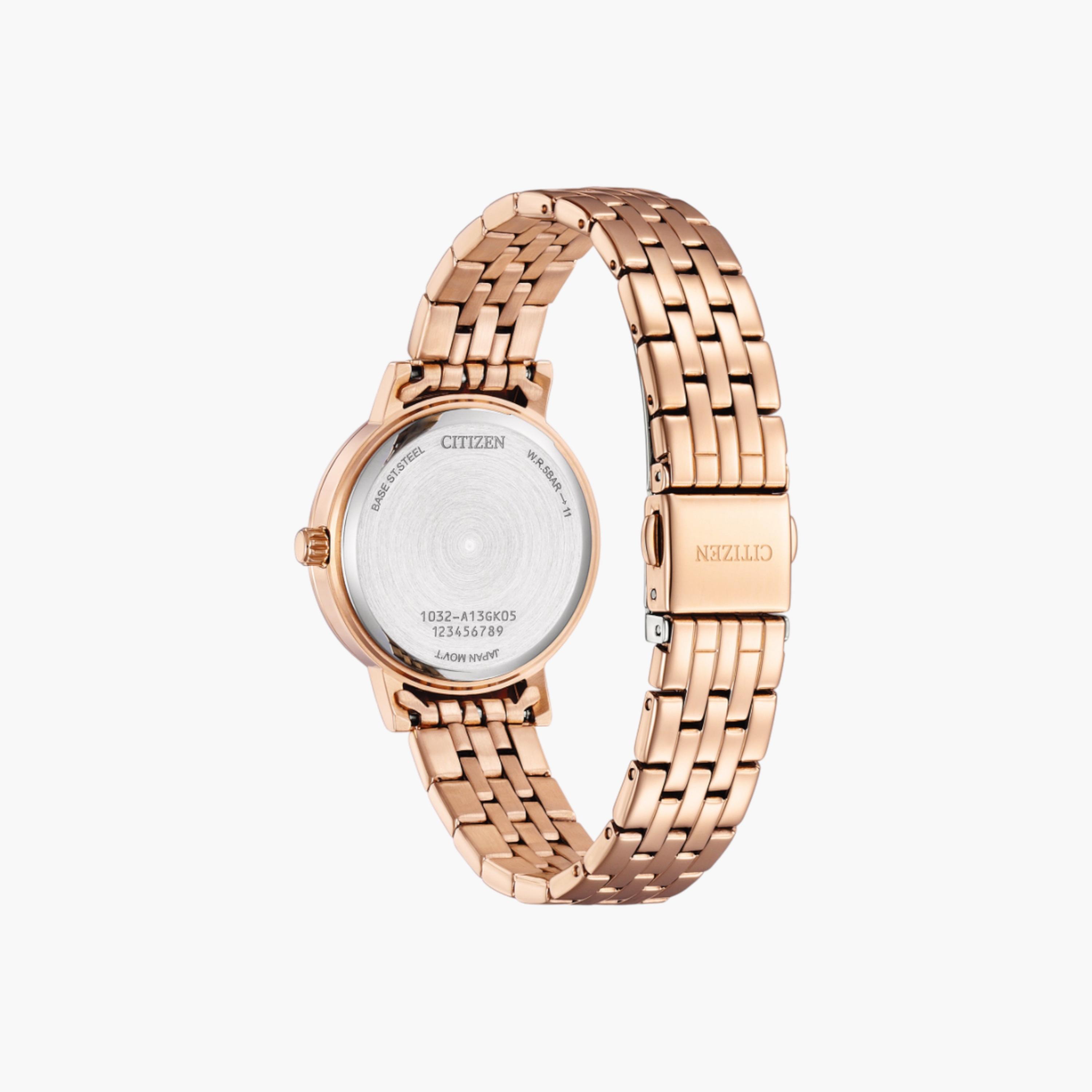 ساعة يد تناظرية باللون الذهبي الوردي للنساء من سيتزن - EL3108-53D-women-watchesandjewellery-watches-image-2