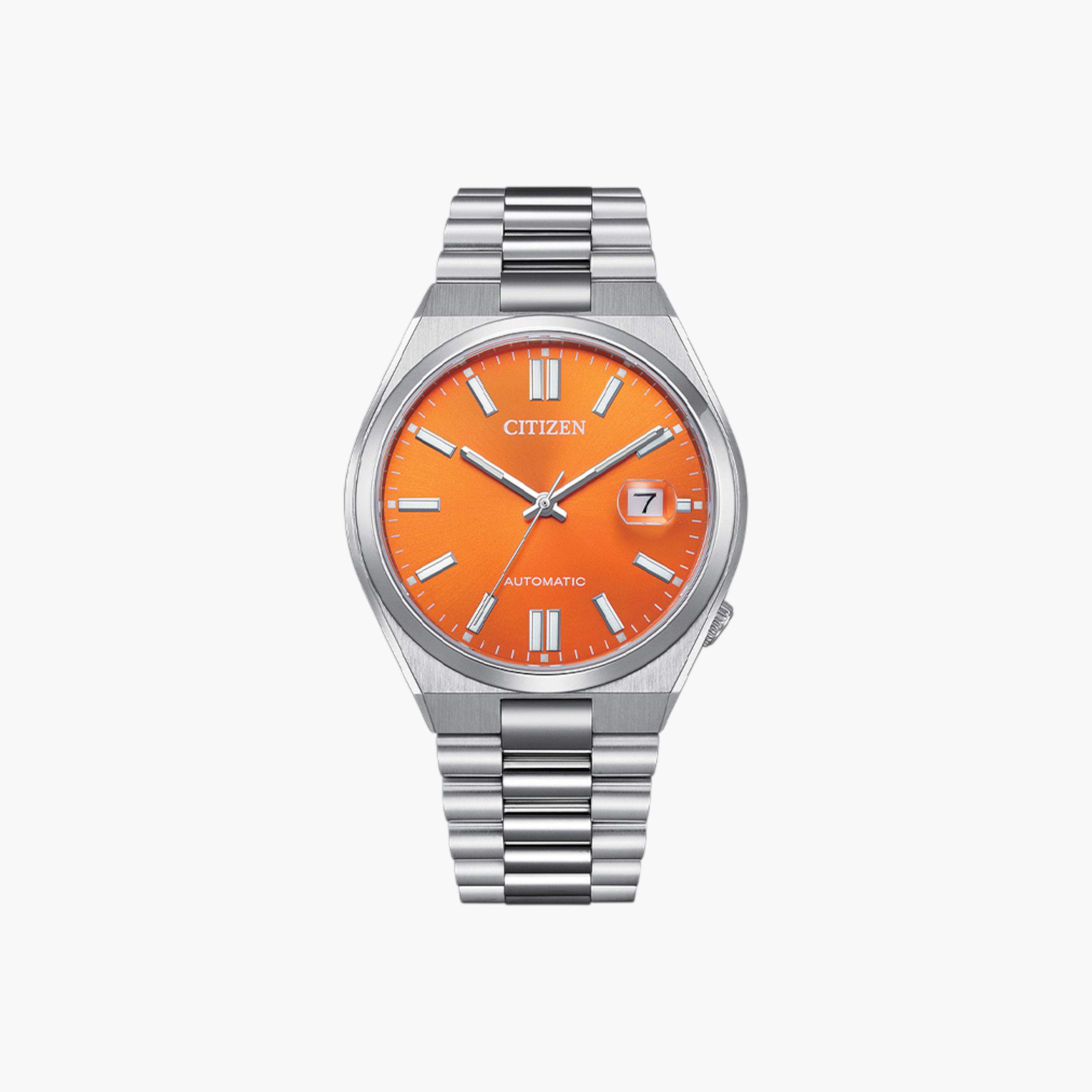 ساعة معدن بقرص أصفر أوتوماتيك من سيتيزن-men-watchesandjewellery-watches-image-1