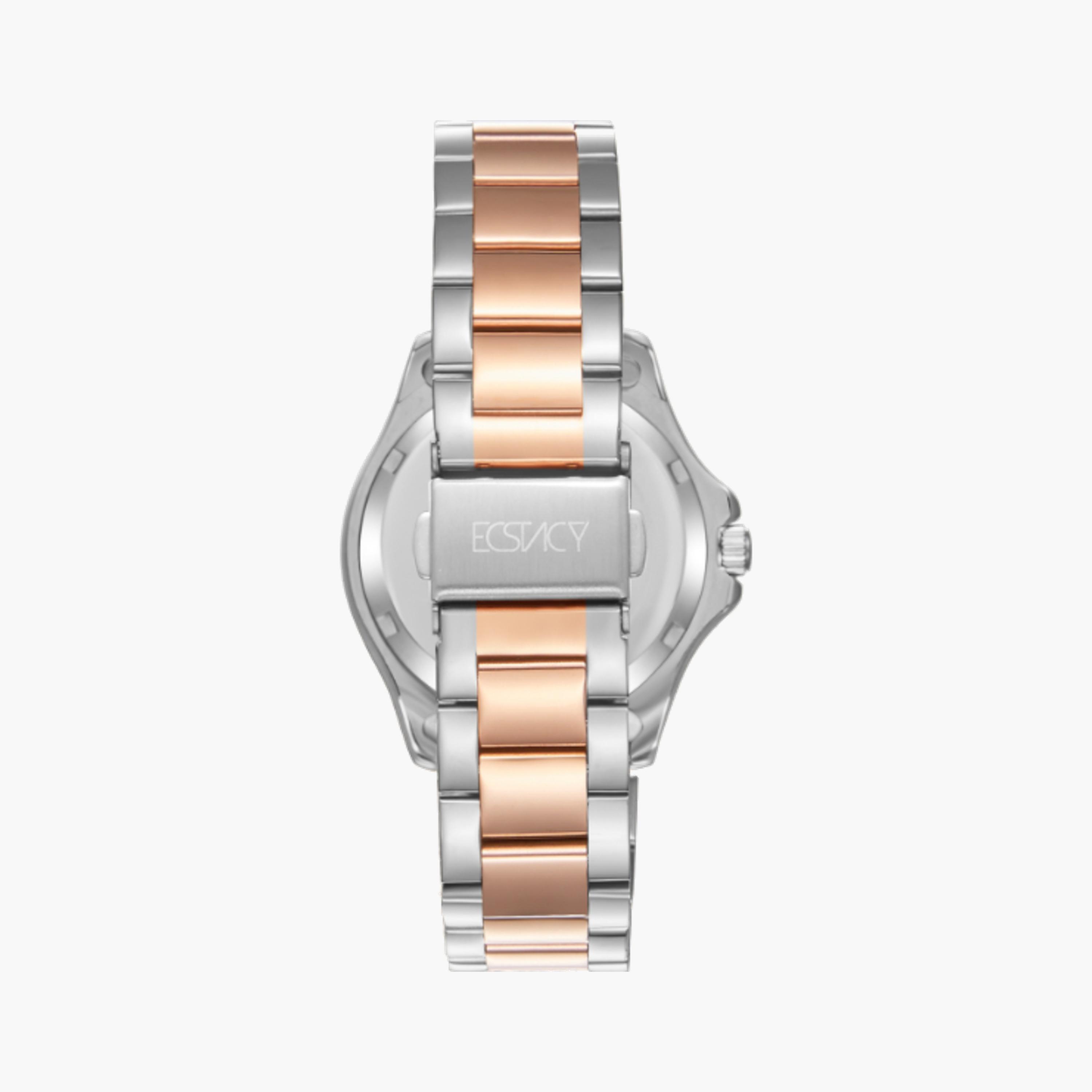ساعة يد تناظرية بلونين فضي ووردي ذهبي للنساء من إكستاسي - E23512-KBKS-women-watchesandjewellery-watches-image-3