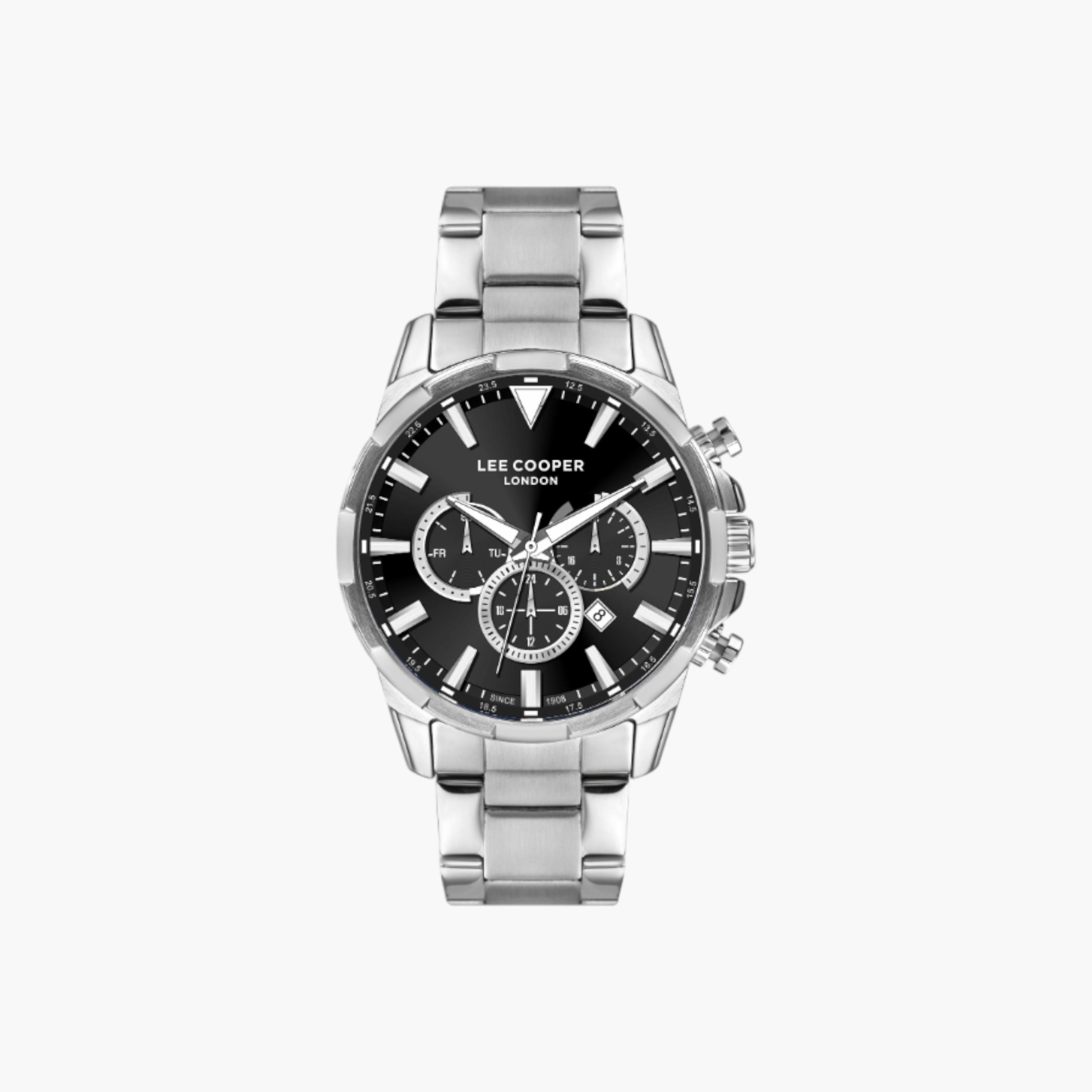 ساعة كرونوغراف مينا رمادي من لي كوبر-men-watchesandjewellery-watches-image-1