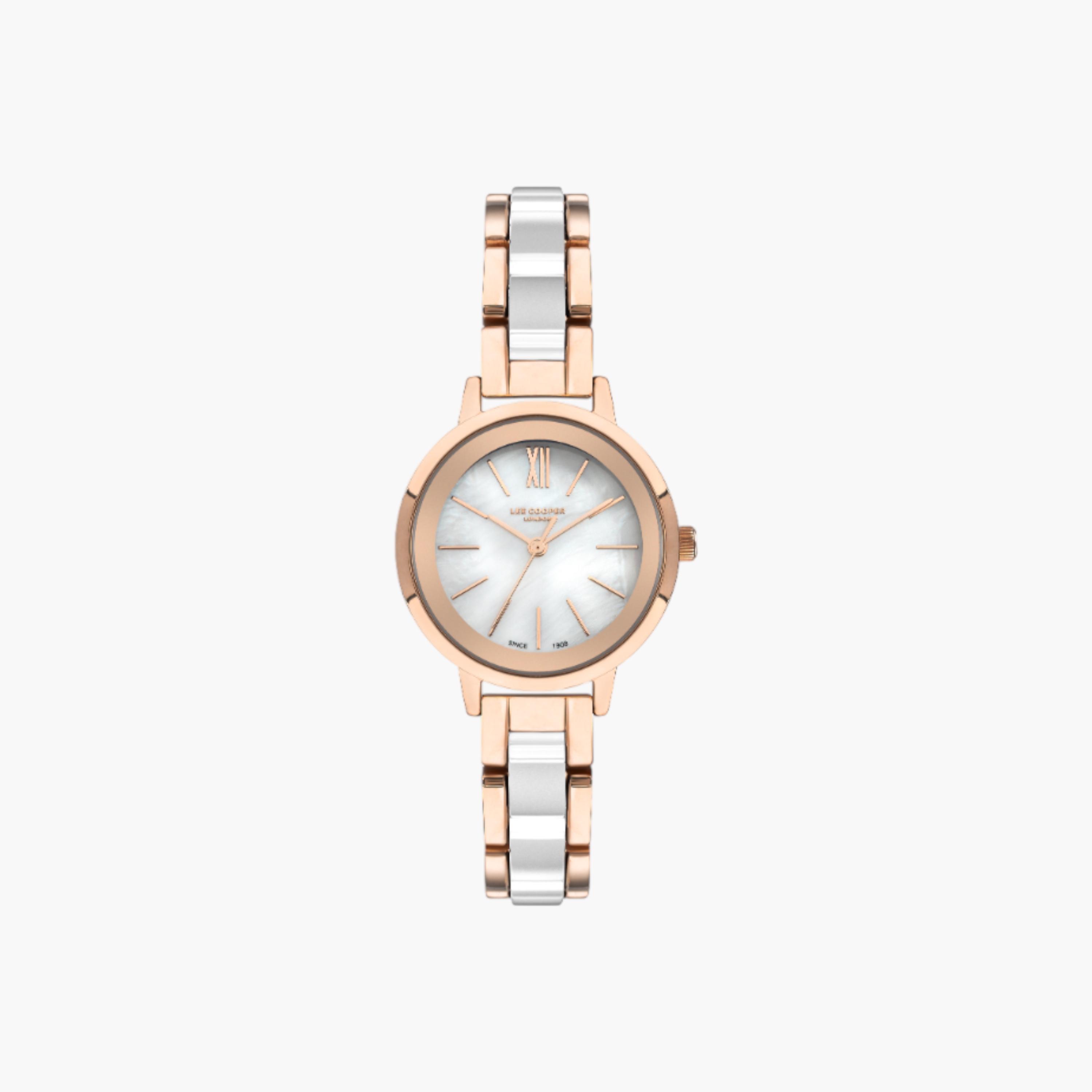 ساعة يد أنالوج بلون ذهبي وردي للنساء من لي كوبر LC07395.420-women-watchesandjewellery-watches-image-1