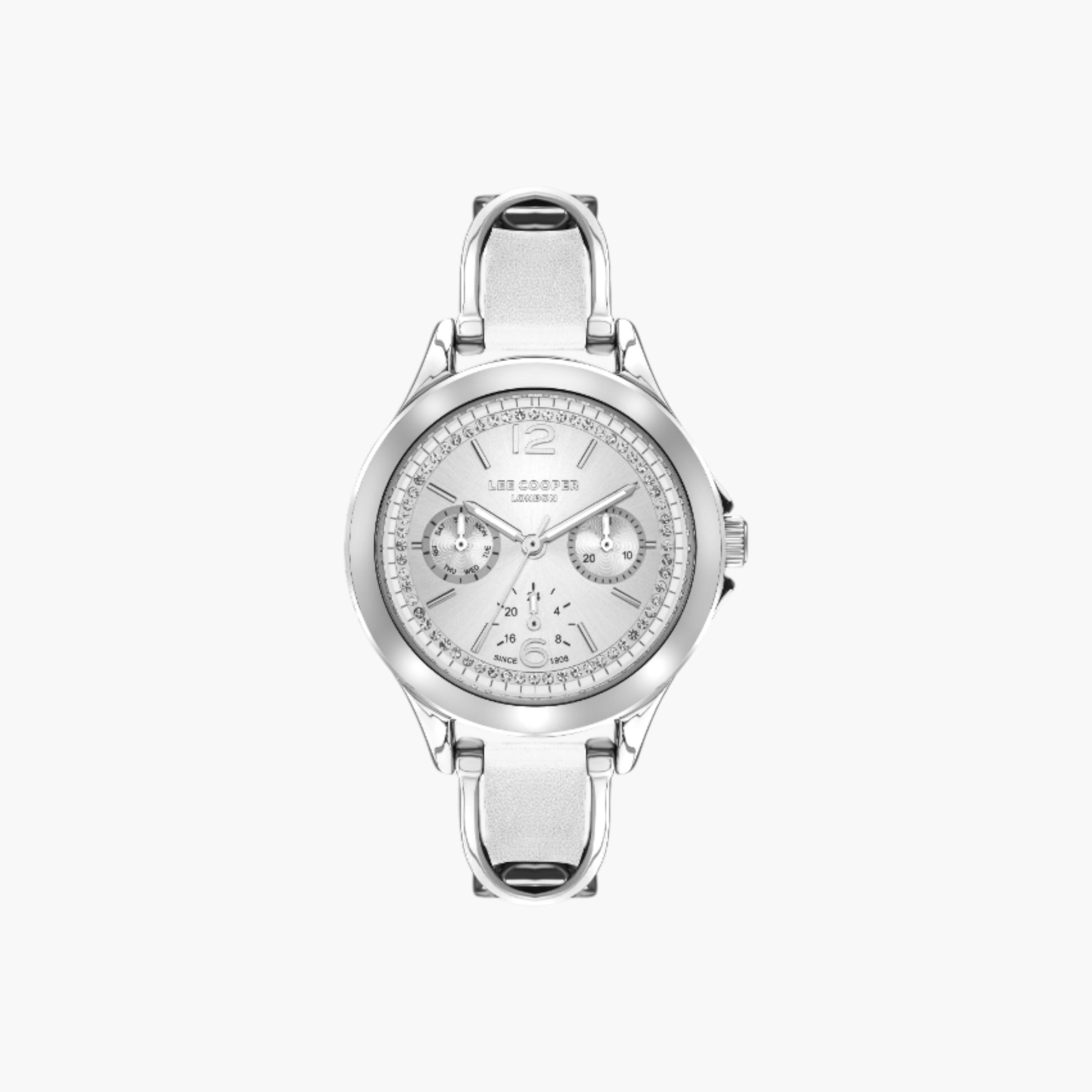 ساعة يد أنالوج فضية للنساء من لي كوبر LC07488.330-women-watchesandjewellery-watches-image-1