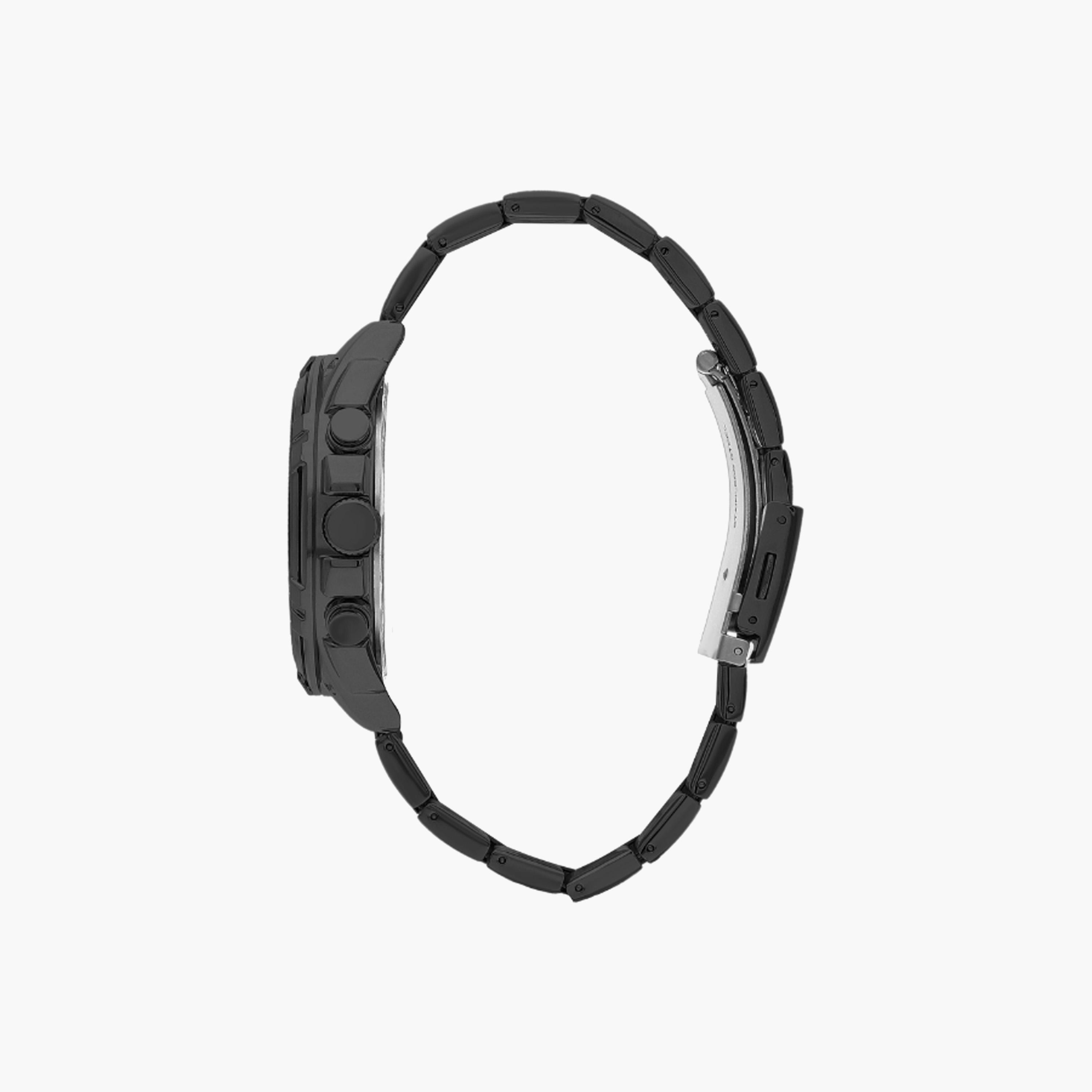 ساعة كرونوغراف معدن بميناء أسود للرجال من لي كوبر-men-watchesandjewellery-watches-image-2