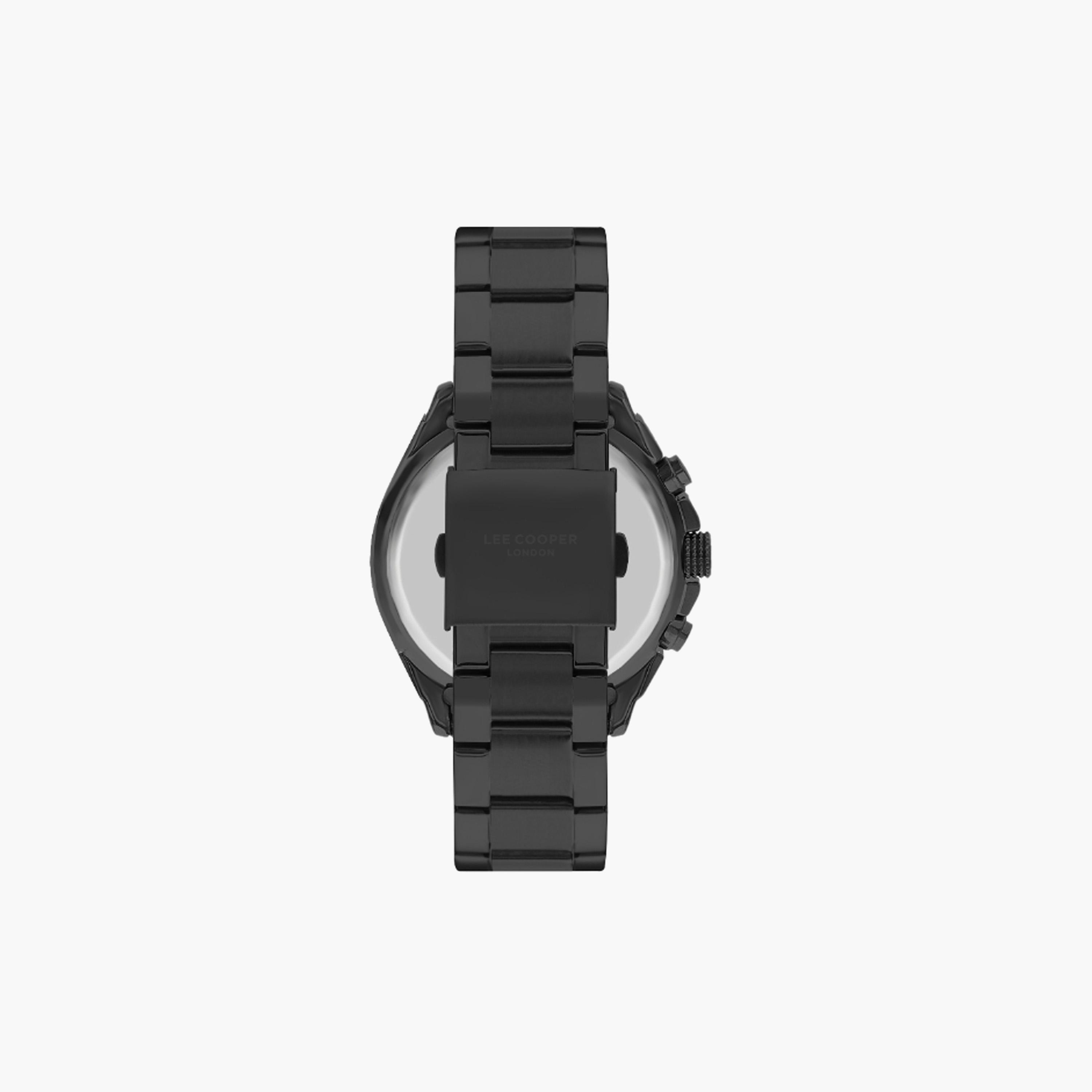 ساعة كرونوغراف معدن بميناء أسود للرجال من لي كوبر-men-watchesandjewellery-watches-image-3